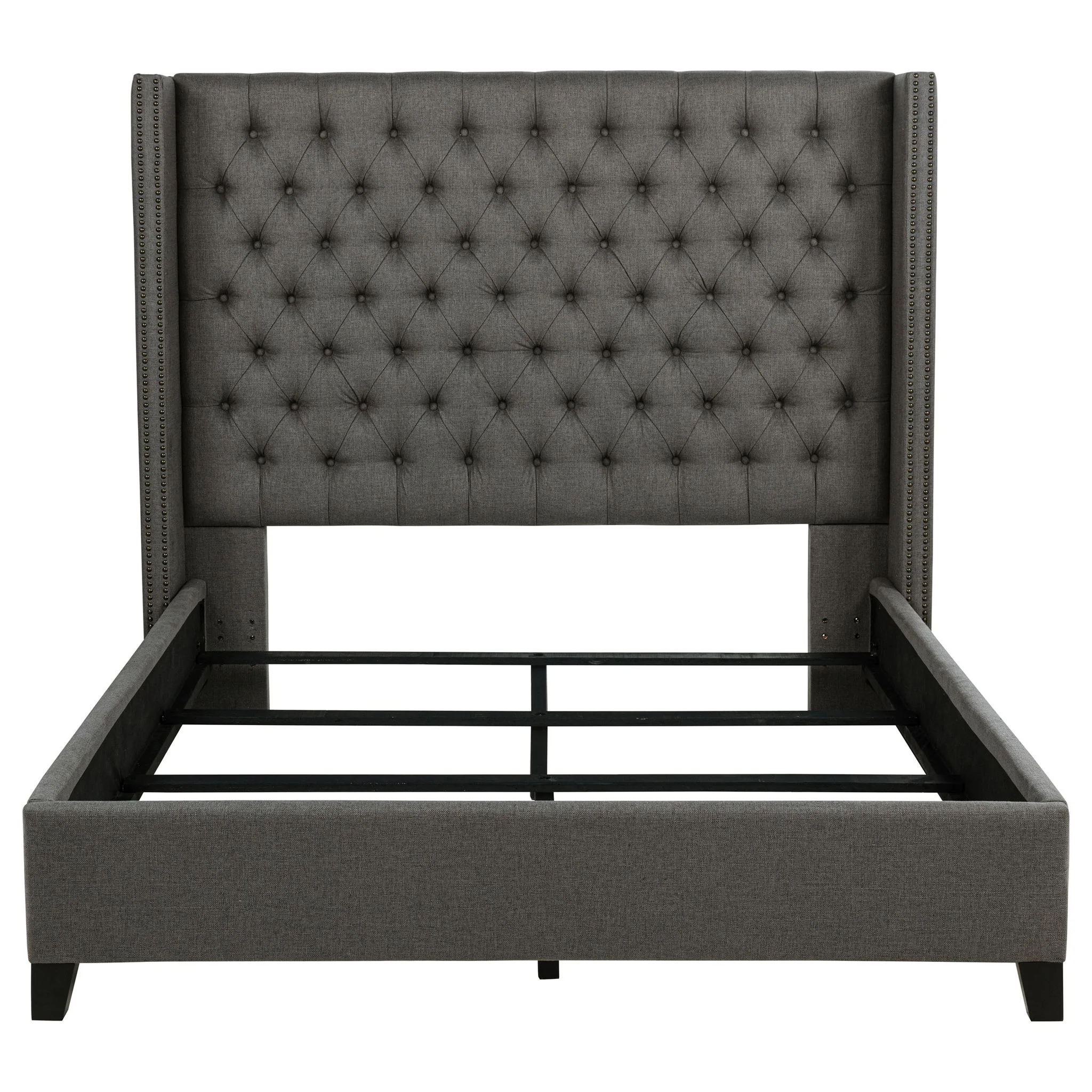 Lendra - Upholstered Wingback Bed With Tufted Headboard - Image 2