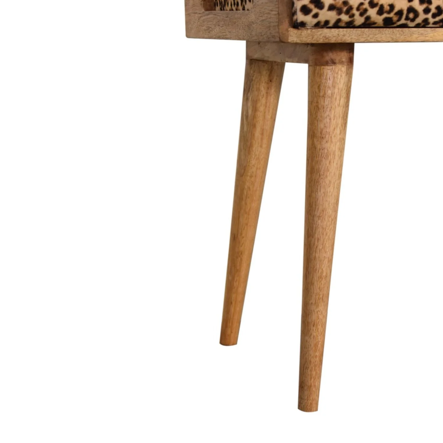 Leopard Tray Style Footstool - Brown Oak - Image 2