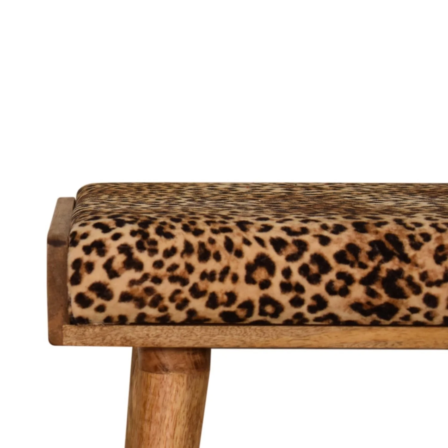 Leopard Tray Style Footstool - Brown Oak - Image 8