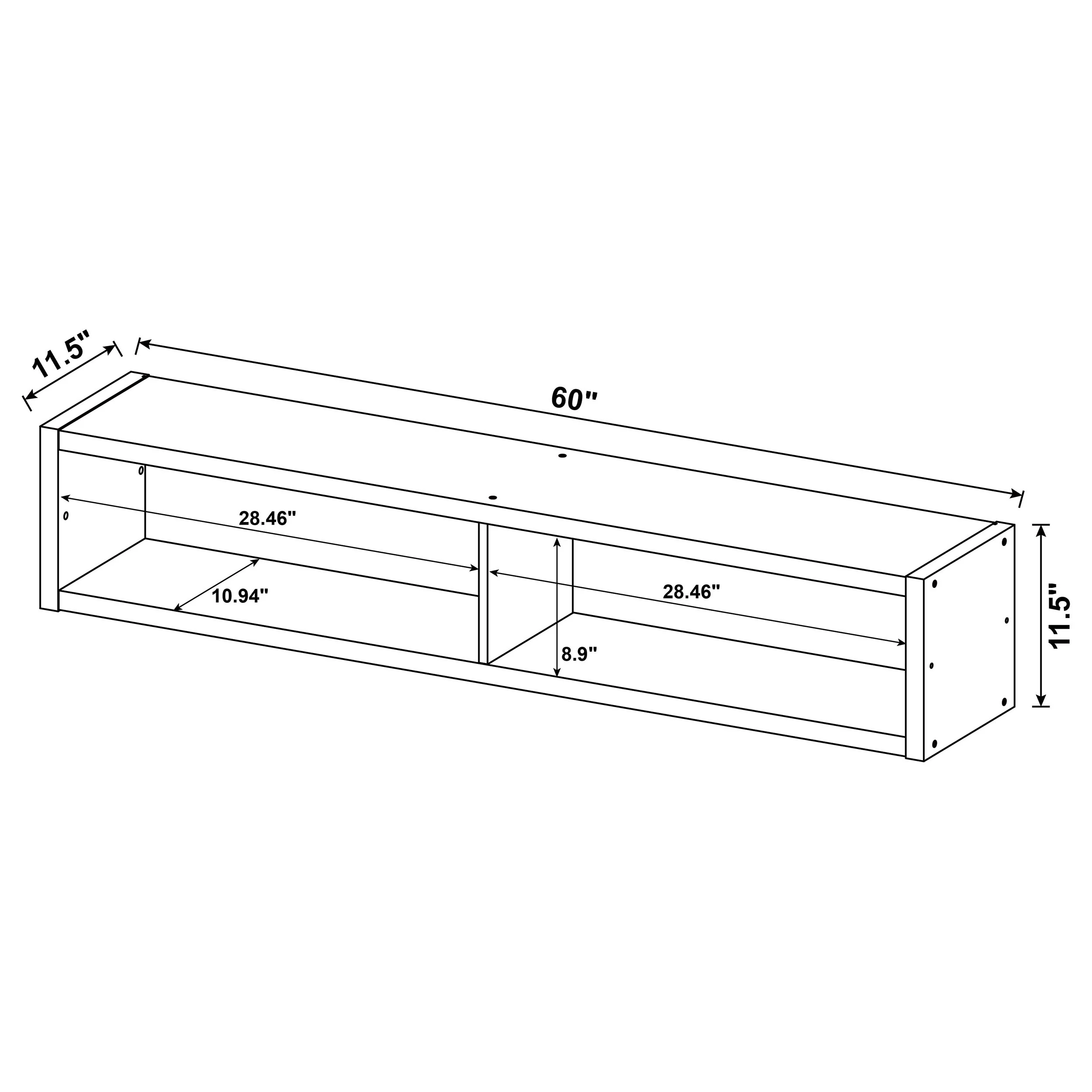 Lewes 4-Piece 60-Inch TV Entertainment Center Cappuccino - Image 20