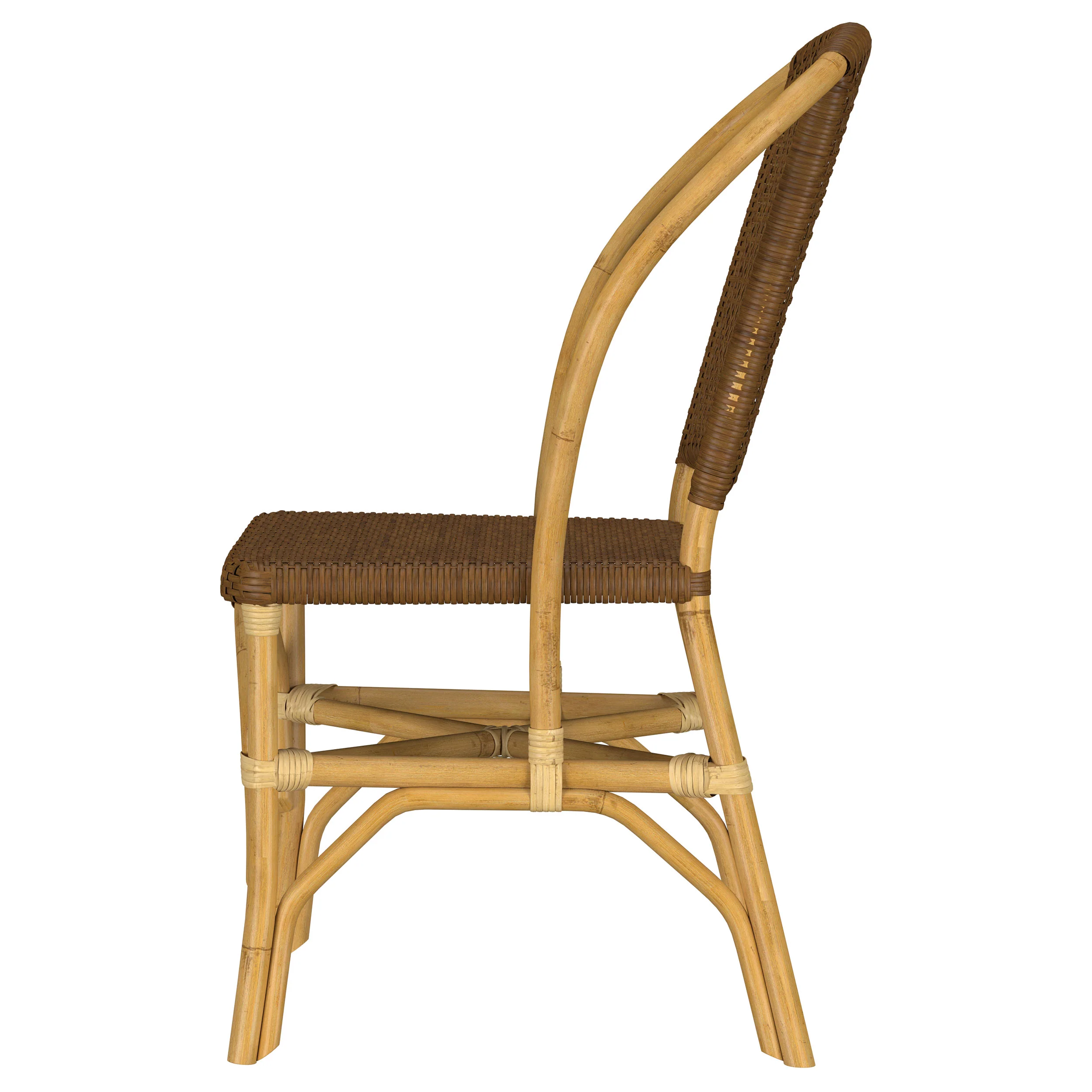 Lexley Woven Rattan Dining Side Chair Brown (Set of 2) - Image 7