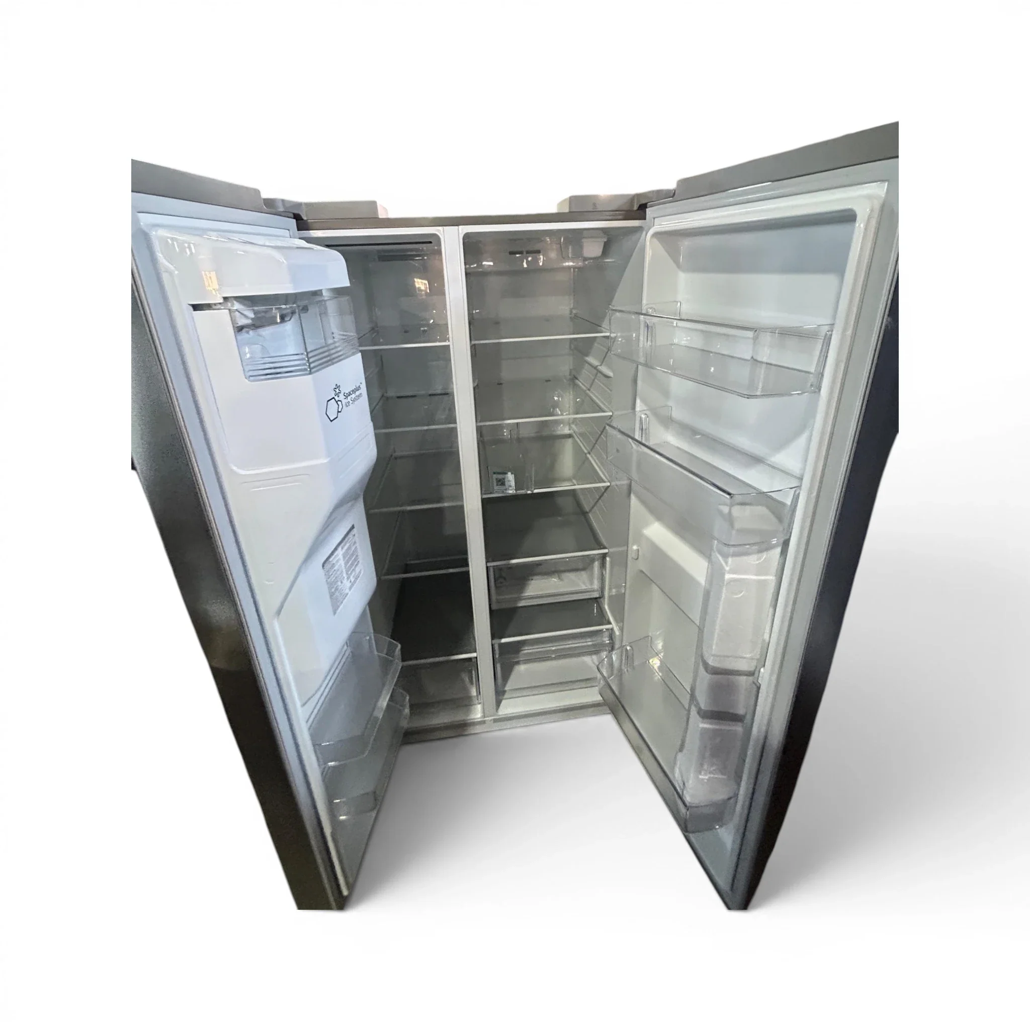LG 27 cu. ft. Side-by-Side Standard Depth Slim In Door Ice and Water Dispenser in PrintProof Stainless Steel - Image 2