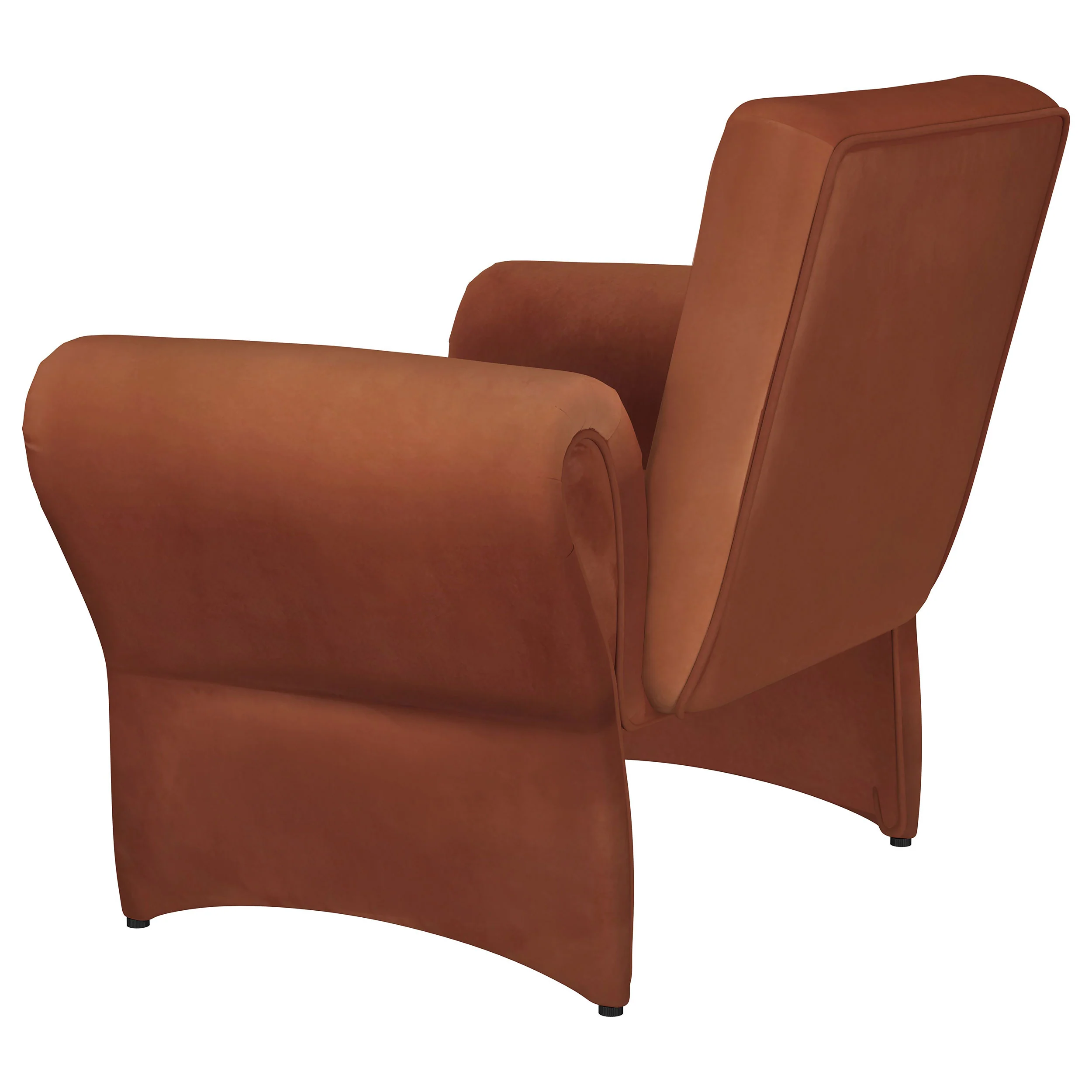 Liana Upholstered Roll Arm Accent Chair in Rust Orange - Image 6