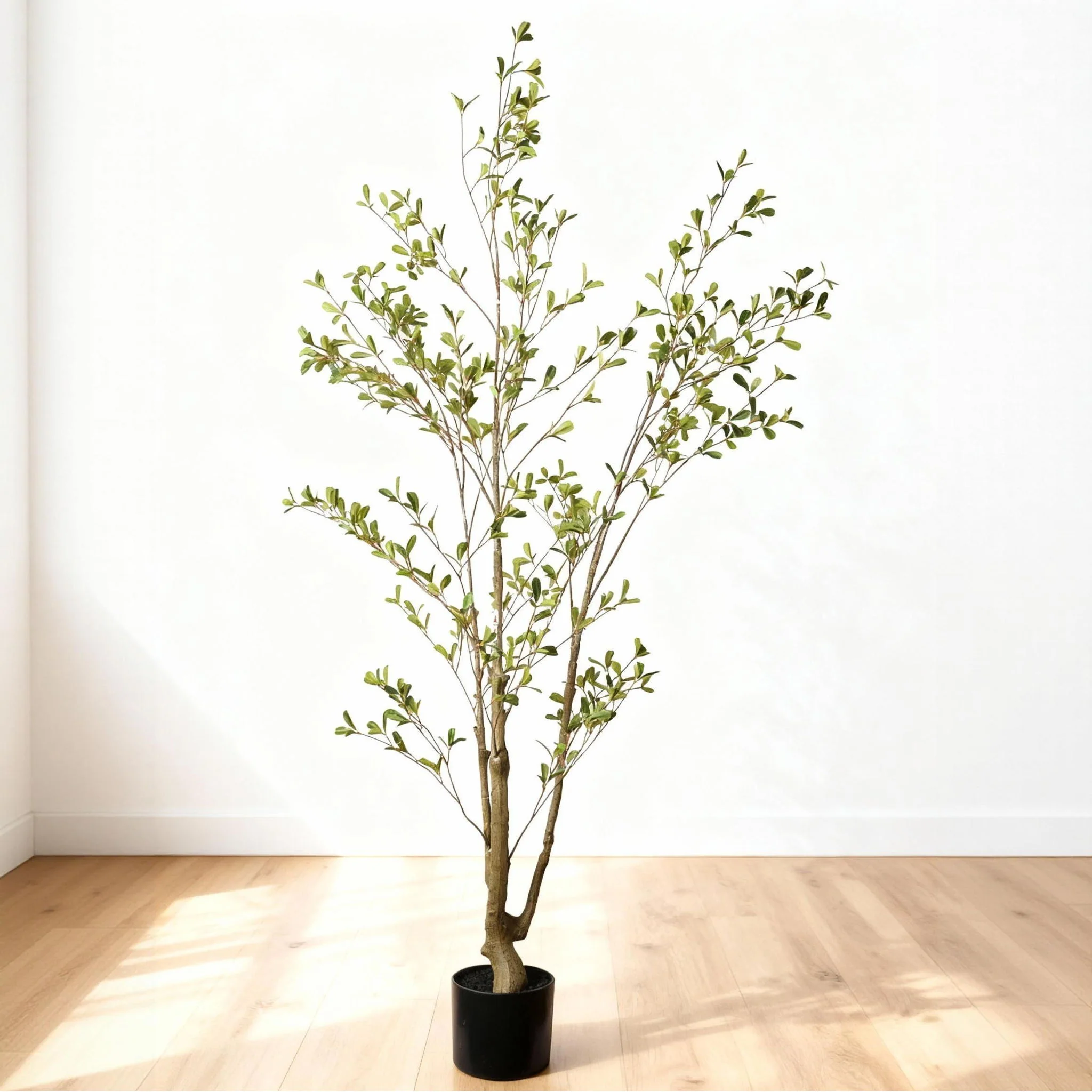 Lifelike Artificial Olive Tree With Plastic Pot For Home Living Room Decor - Green Leaves - Image 2