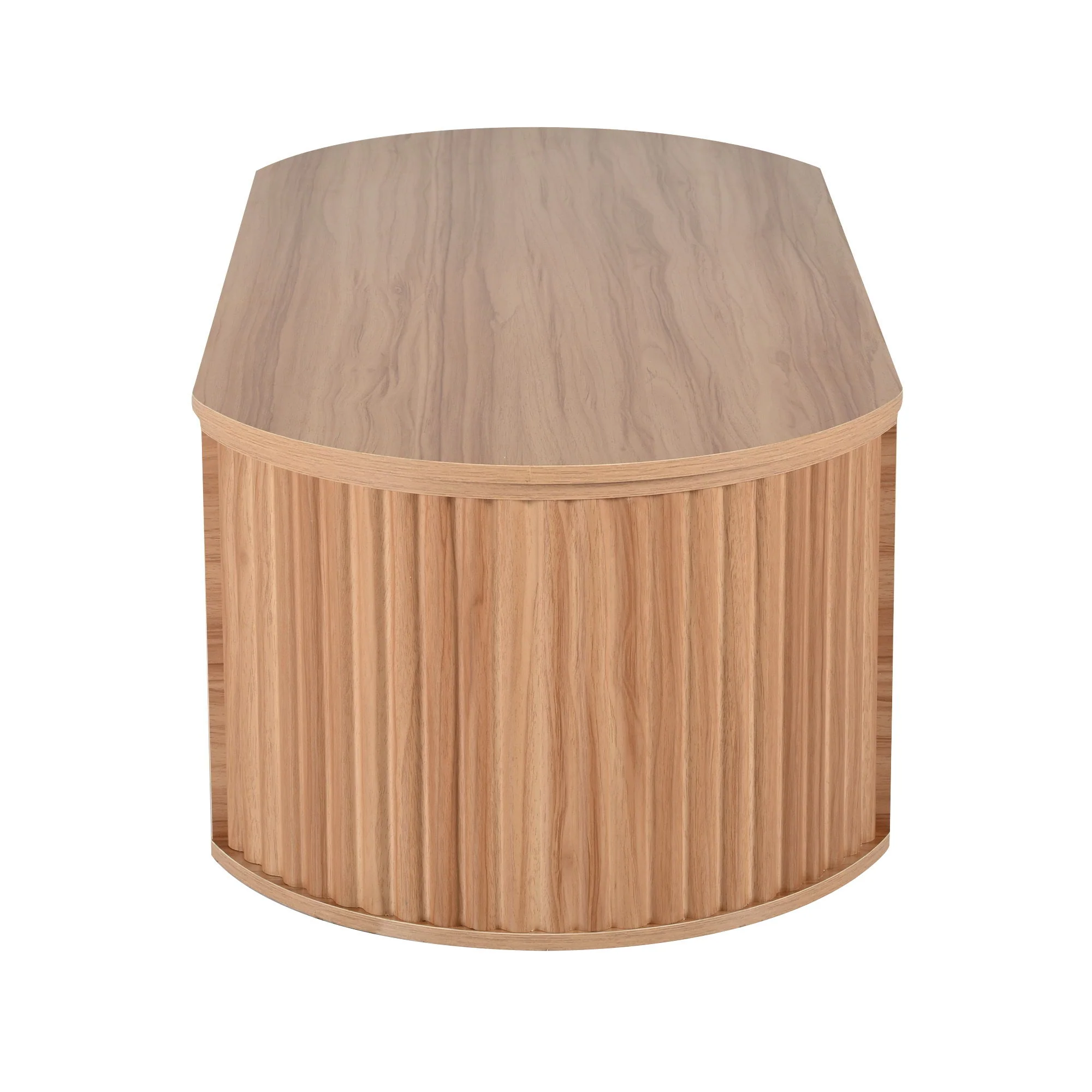 Lift Top Coffee Table With Hidden Compartment, Modern Oval Lift Tabletop For Home Living Room - Image 15