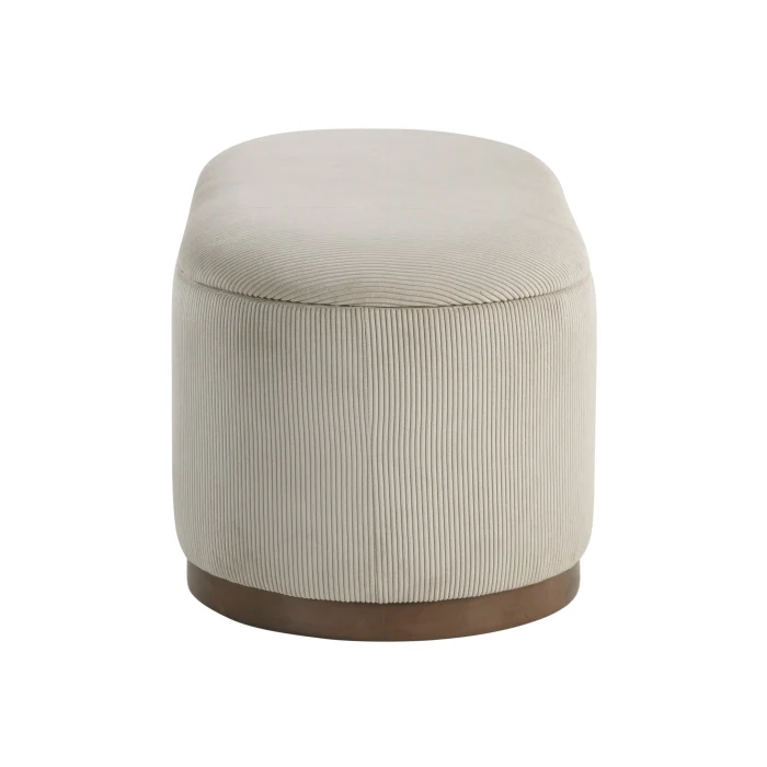 Lift Top Storage Bench Foam Cushioned Seat Gray Corduroy Fabric Upholstery - Image 9