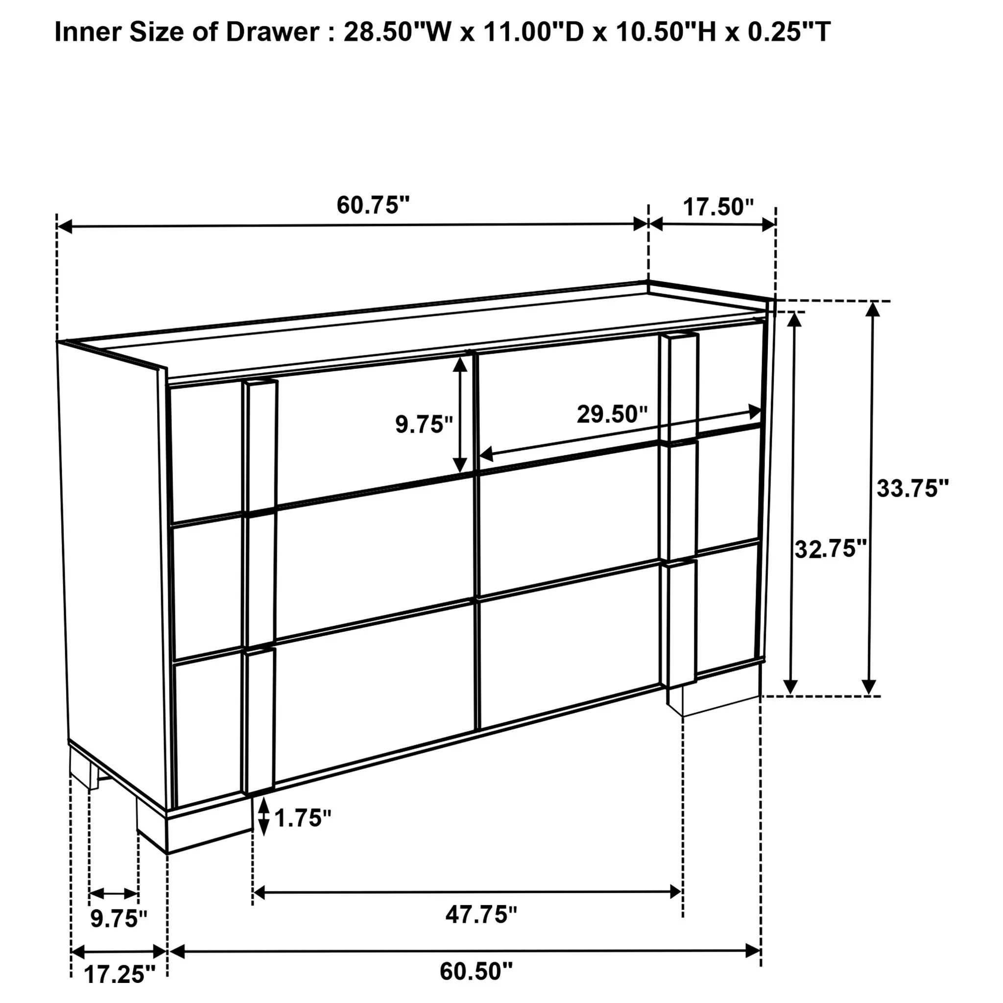 Lincoln - 6 Drawer Dresser - Natural - Image 2