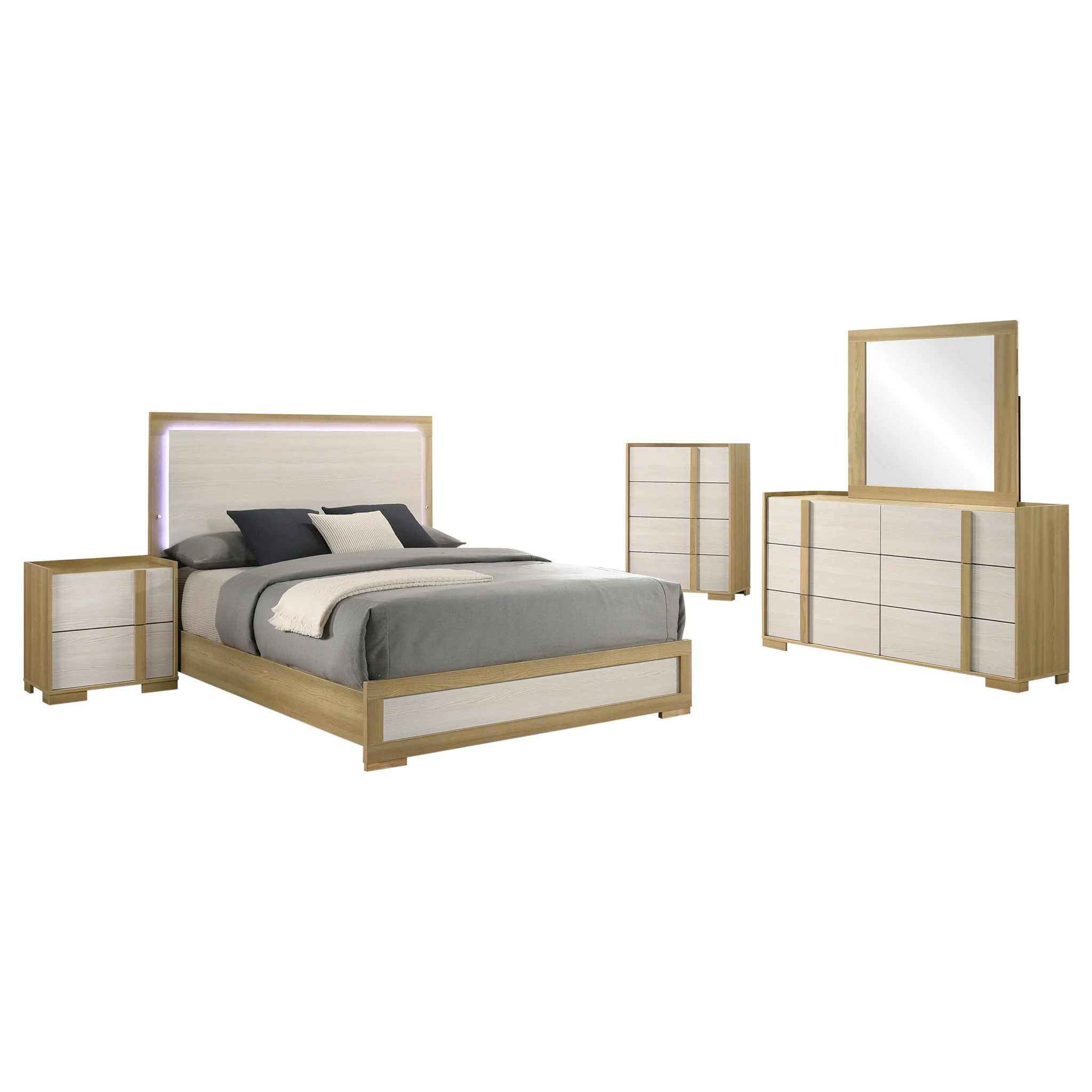 Lincoln - Bedroom Set With LED Headboard - Image 4