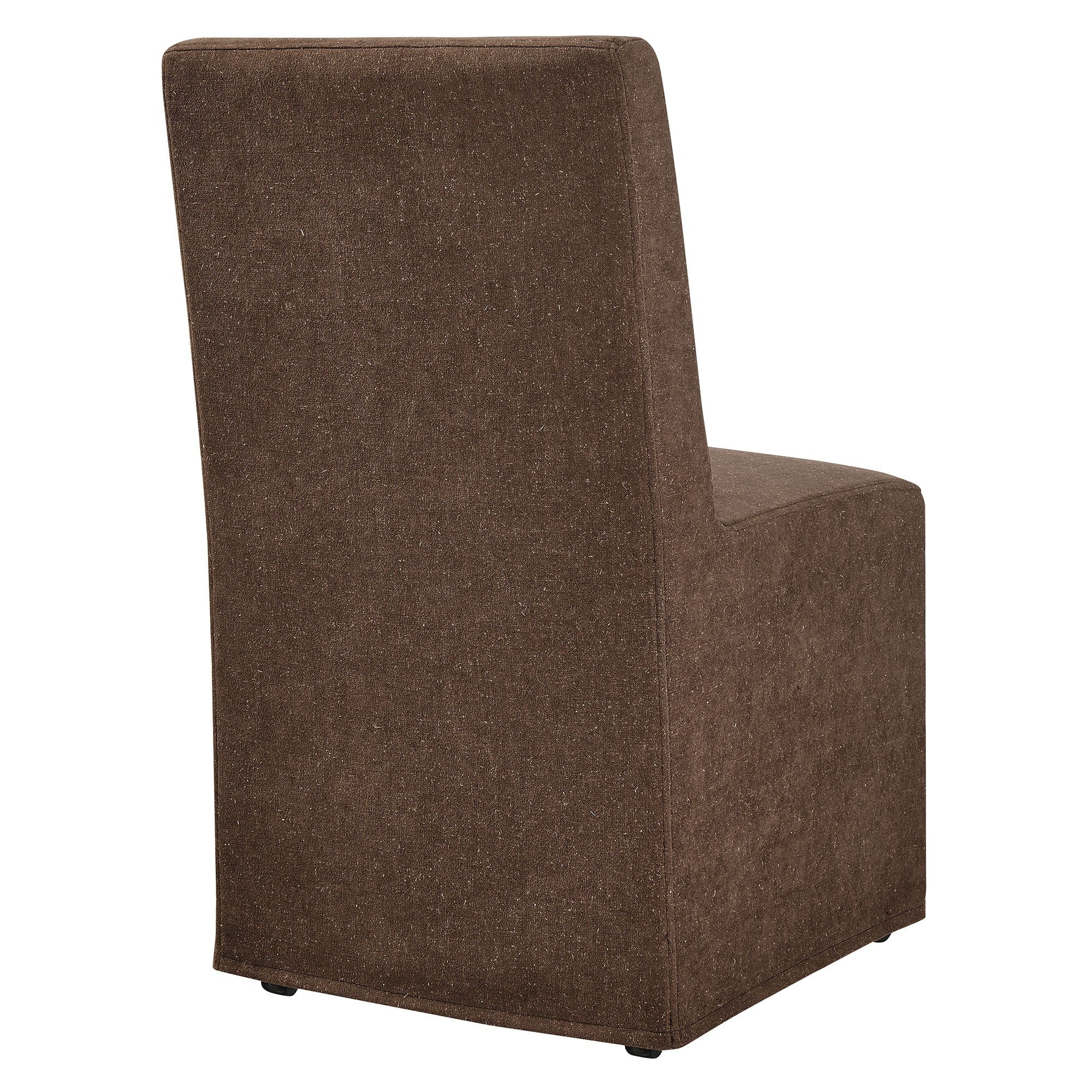 Linen-Blend Slipcovered Rolling Dining Side Chair - Image 19