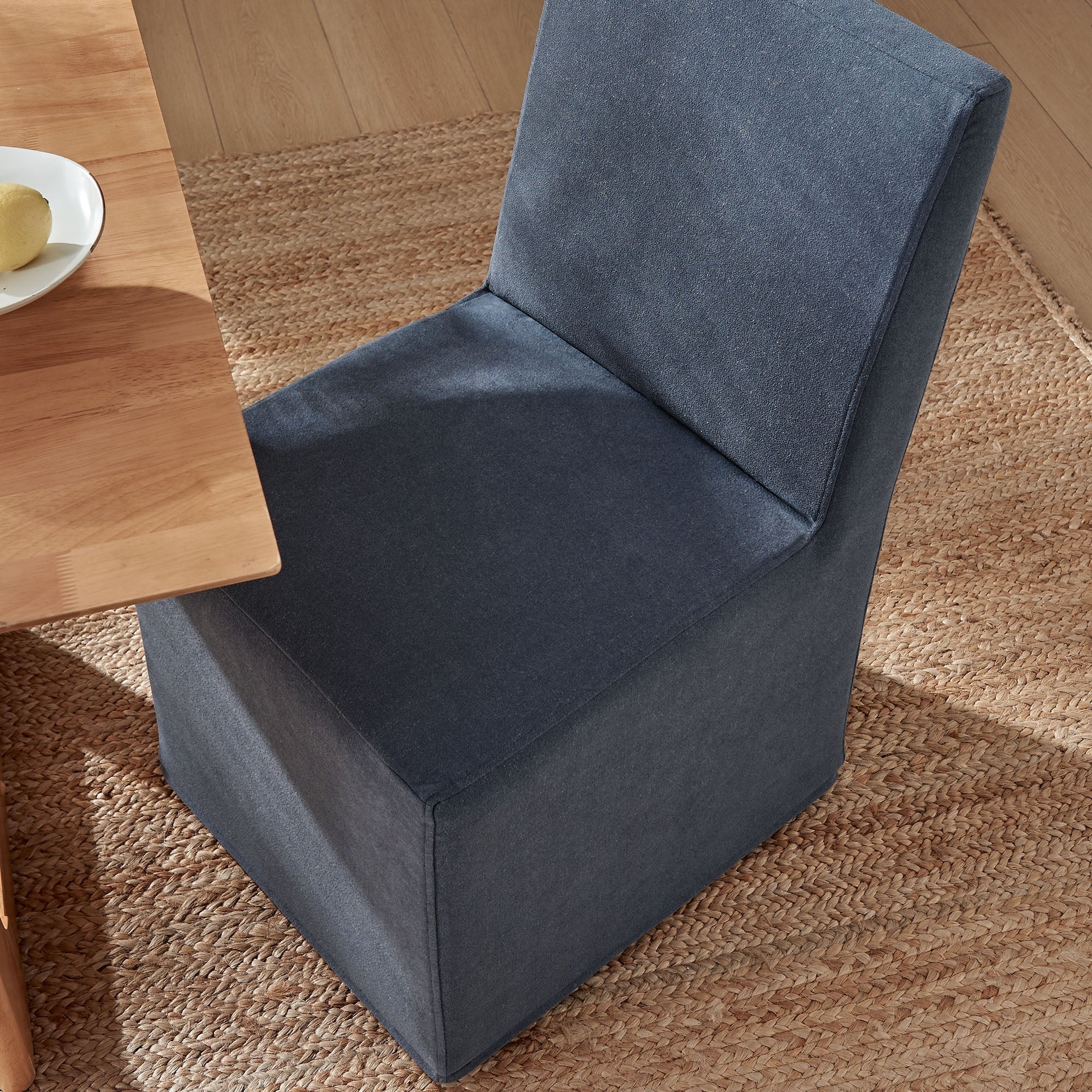 Linen-Blend Slipcovered Rolling Dining Side Chair - Image 27
