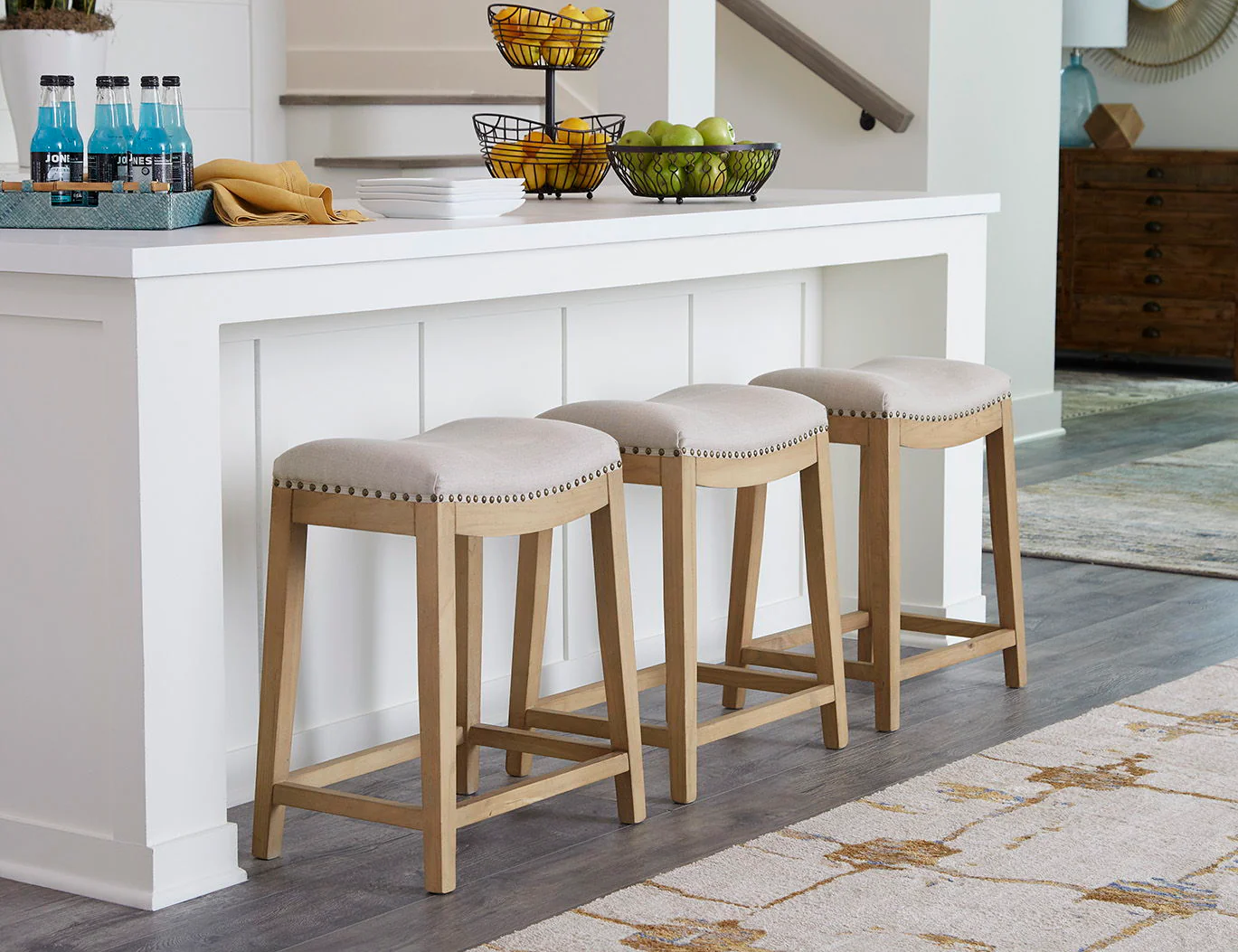 Linen - Counter Stool - Light Brown - Image 2