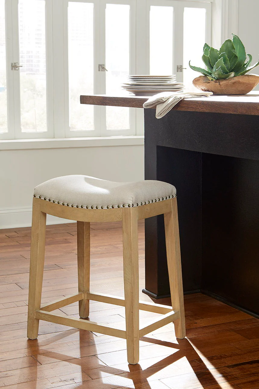 Linen - Counter Stool - Light Brown - Image 4