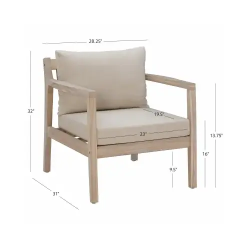 Linon Home Decor Set of 2 Svana Wood Side Chairs, Beige Cushions pair - Image 2