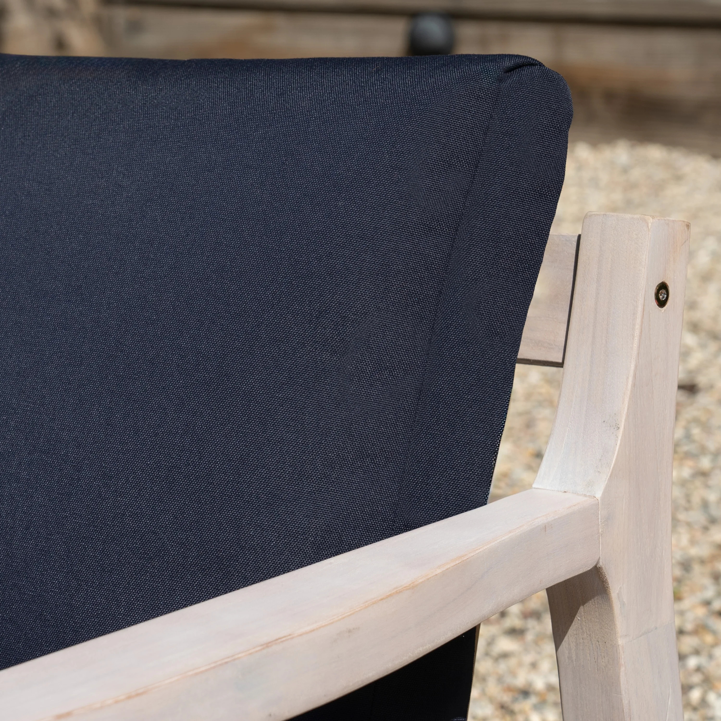 Linon Svana 4-Piece Navy/White Wash Fabric/Wood Outdoor Conversation Set - Image 3