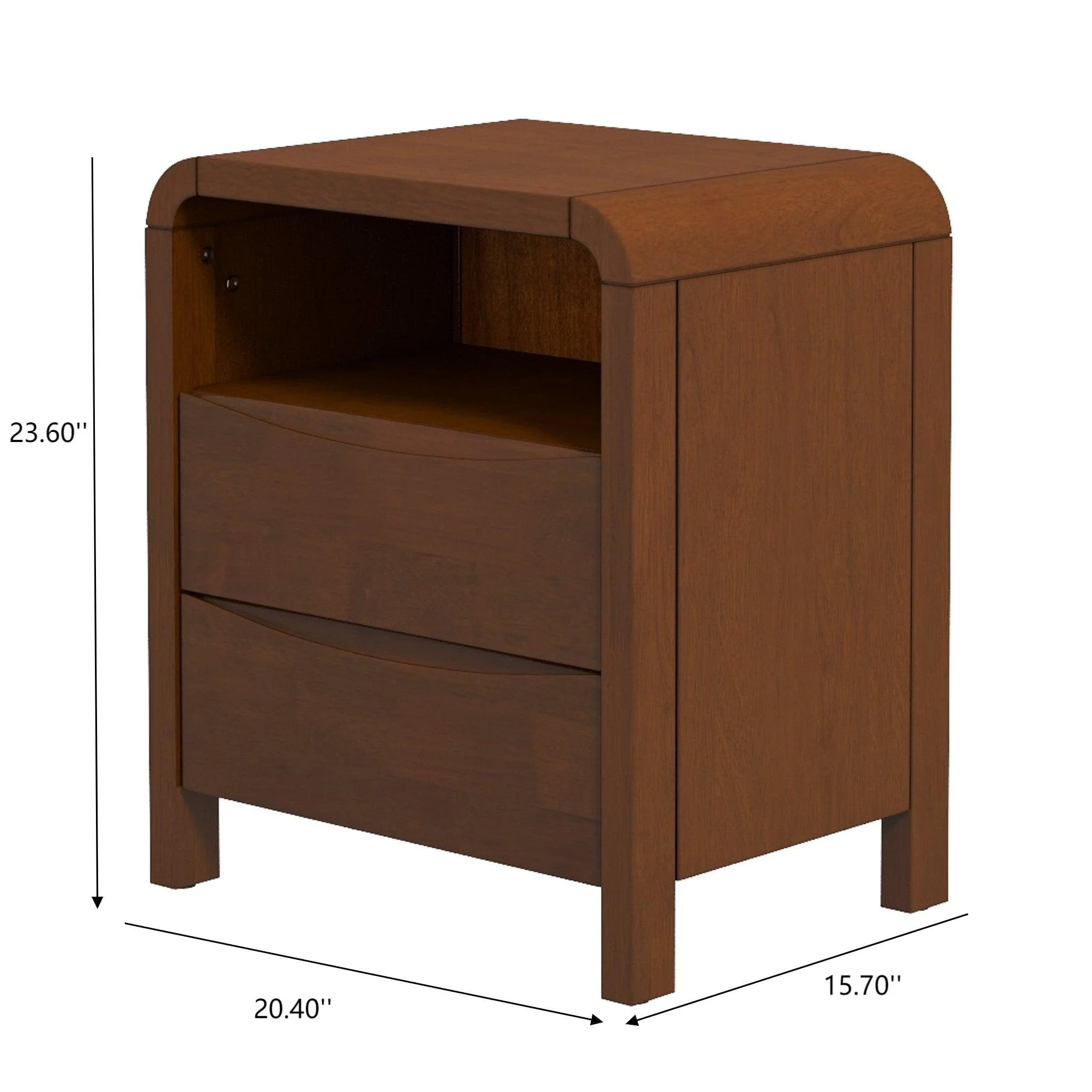 Lionel - Nightstand 2 Drawer - Brown - Image 4