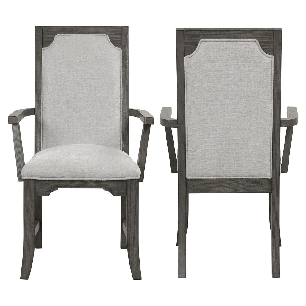 Lisbon - Dining Arm Chair (Set of 2) - Gray - Image 2