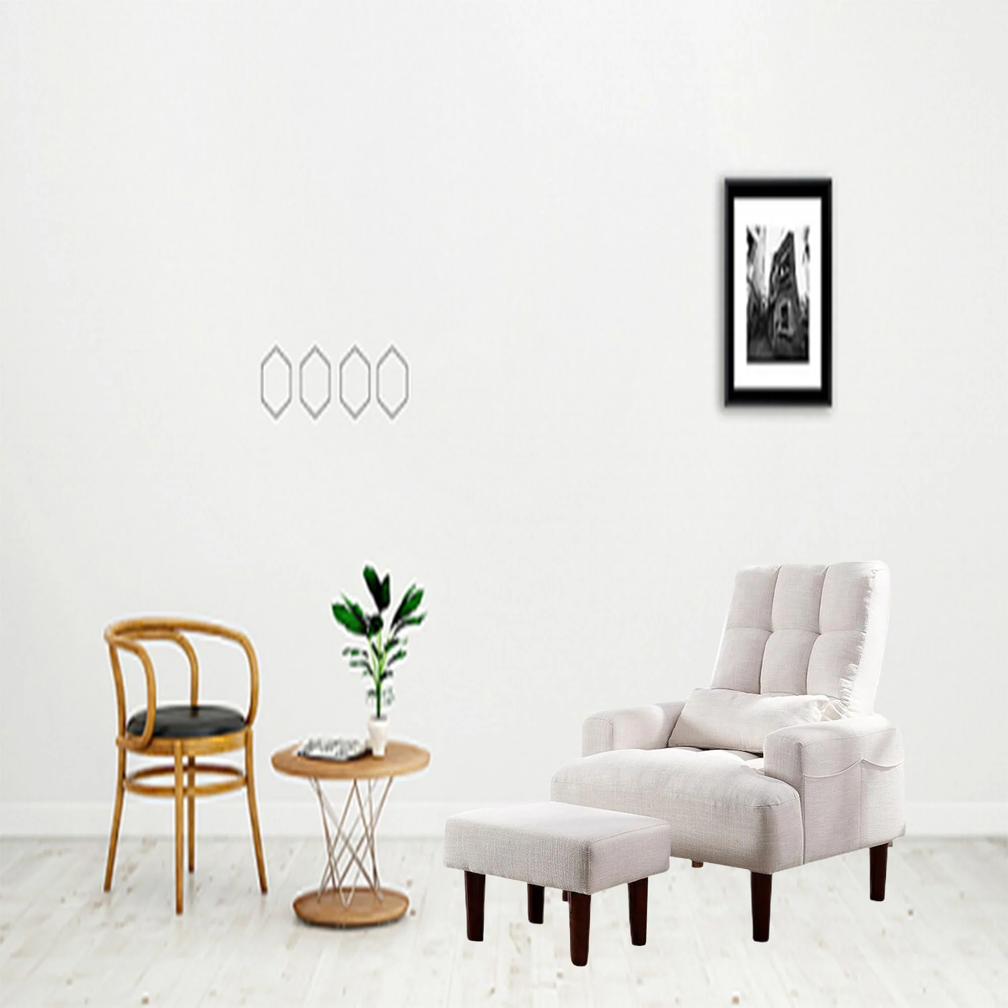 Living Room Sofa Single Chair And Ottoman, Modern Multi-Function Fabric Living Room Sofa Lounge Chair Bed And Stool. Soft Leisure Single Chair Adjustable Into 5 Angles With Sofa Bed - Image 27