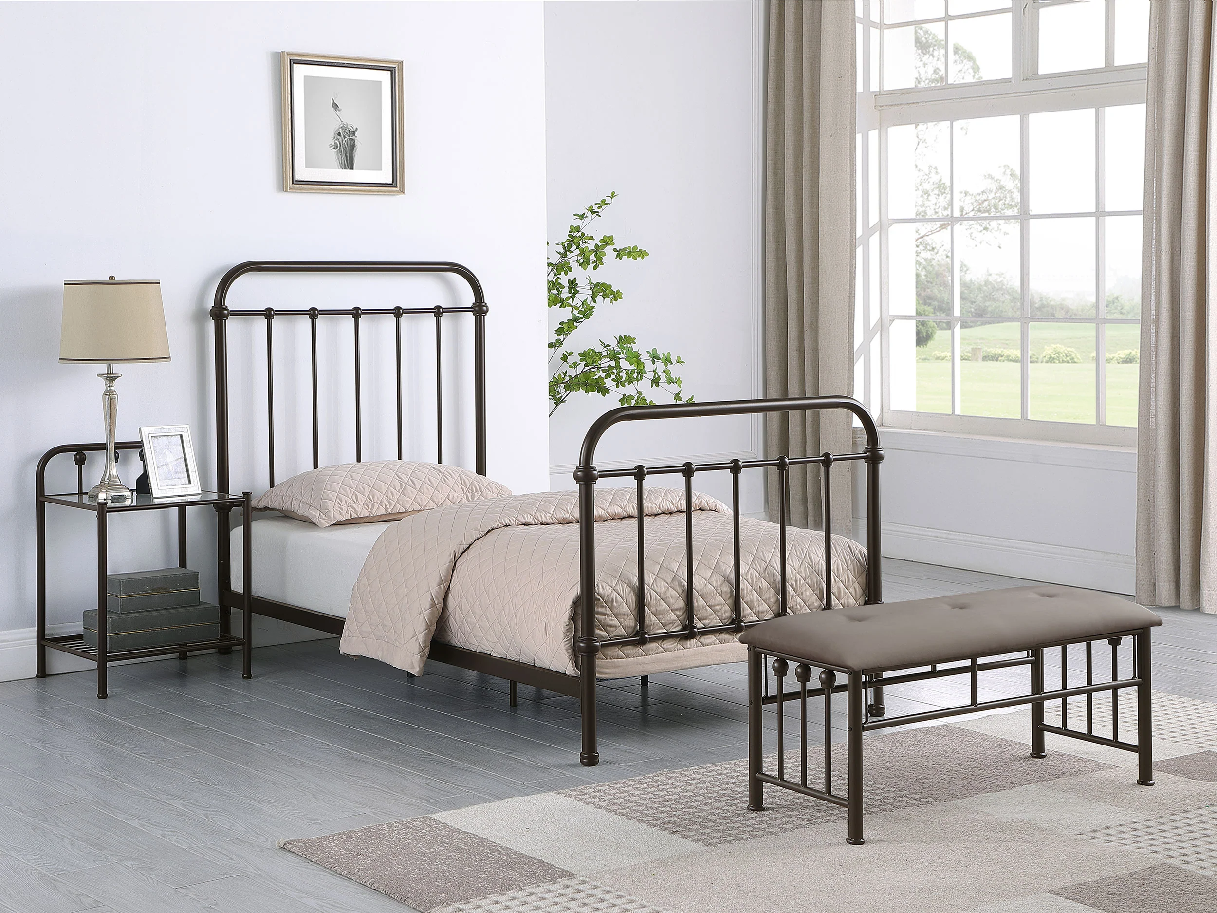 Livingston Metal Full Bed - Dark Bronze - Image 11