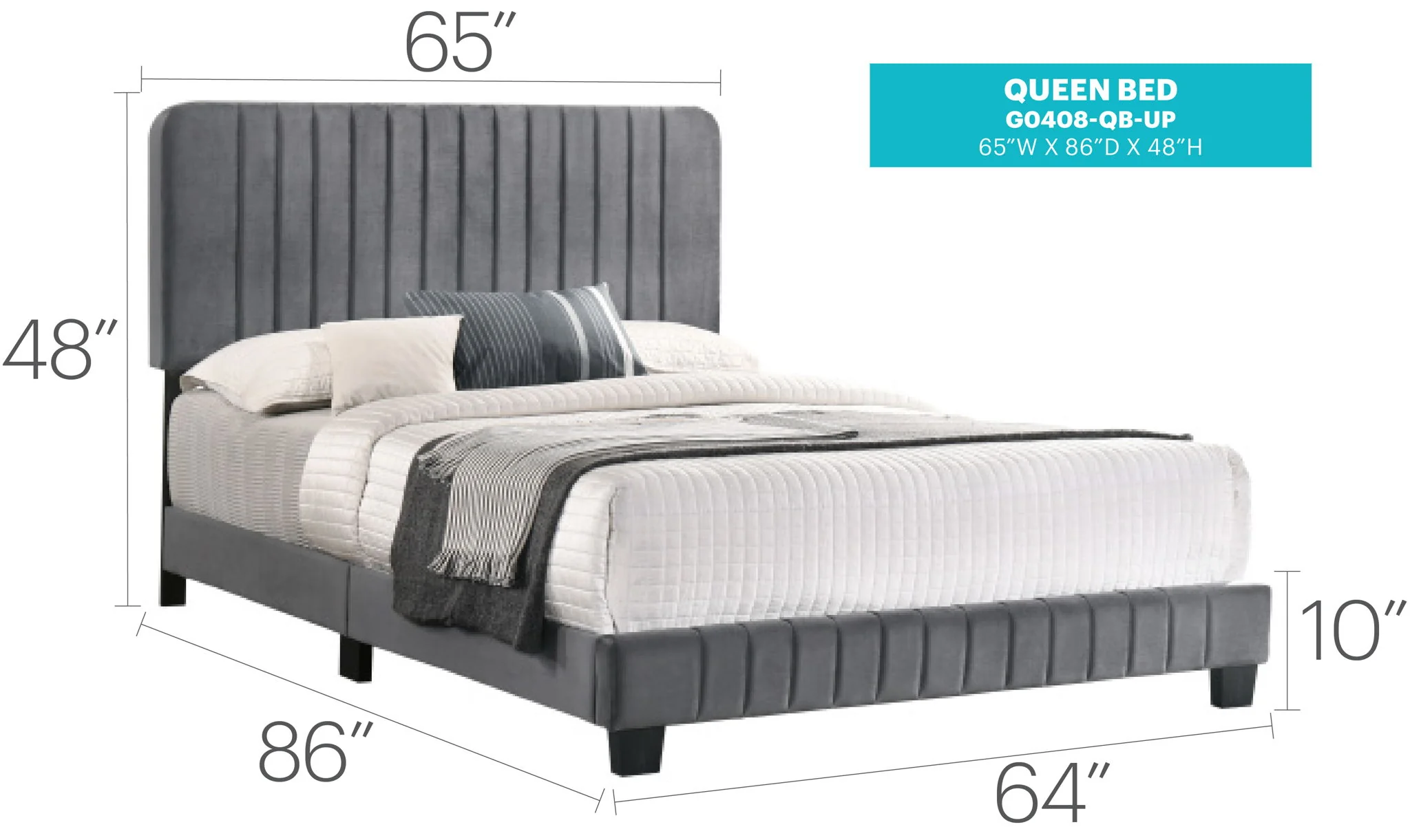 Channel Tufted Bed - Image 23
