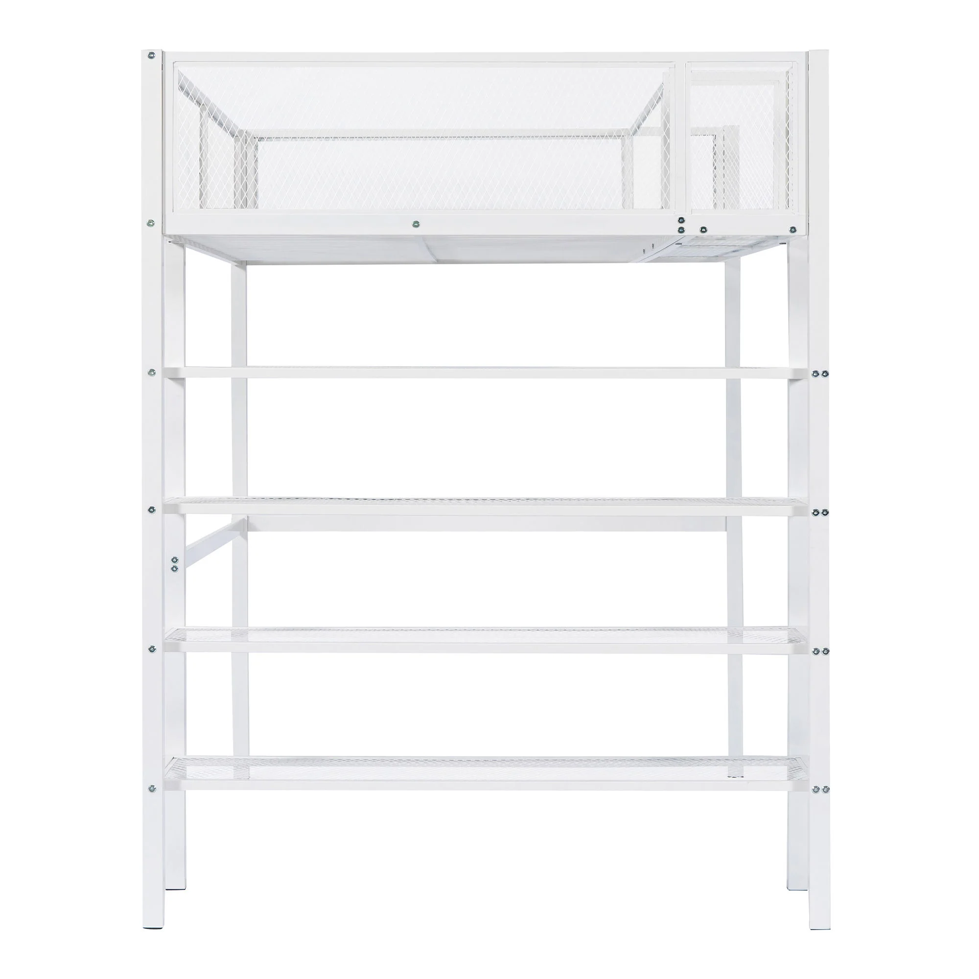 Loft Bed With 4 Tier Shelves And Storage - Image 21