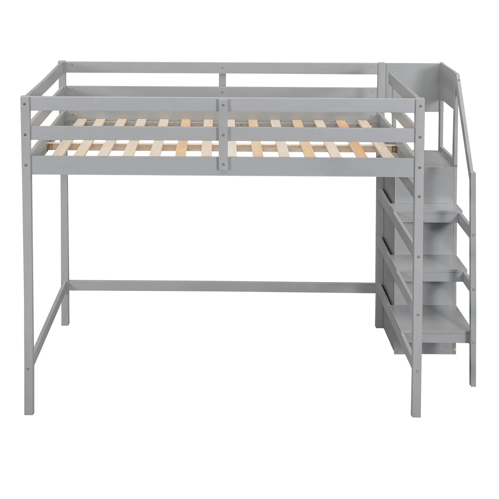 Loft Bed With Built In Storage Wardrobe And Staircase - Image 18