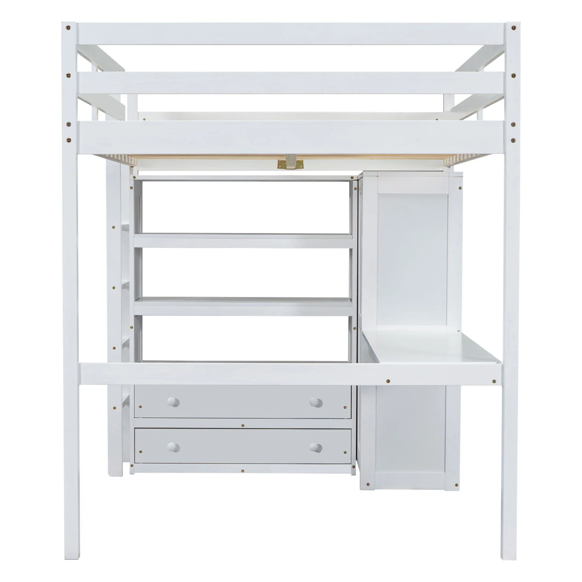 Loft Bed With Built In Wardrobe, Desk, Shelves And Drawers - Image 8