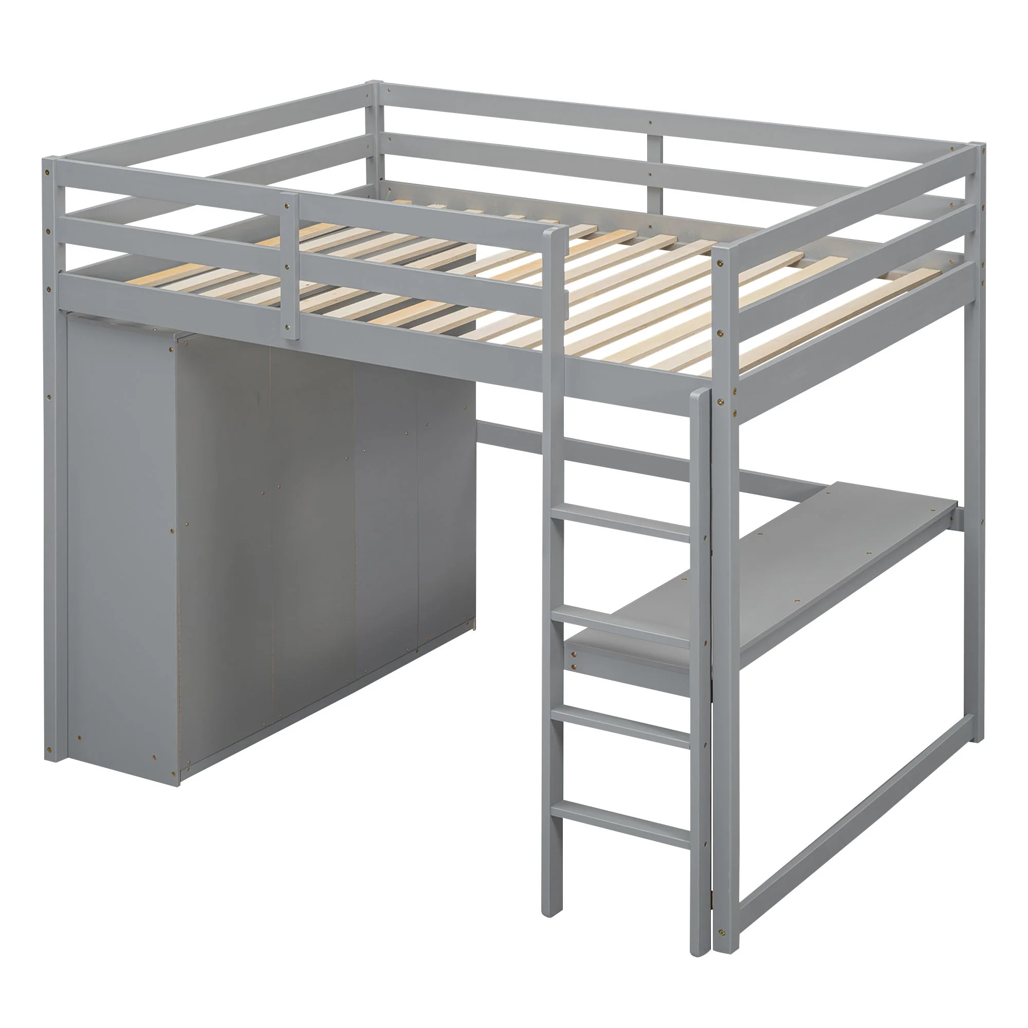 Loft Bed With Built In Wardrobe, Shelves And Drawers - Image 18