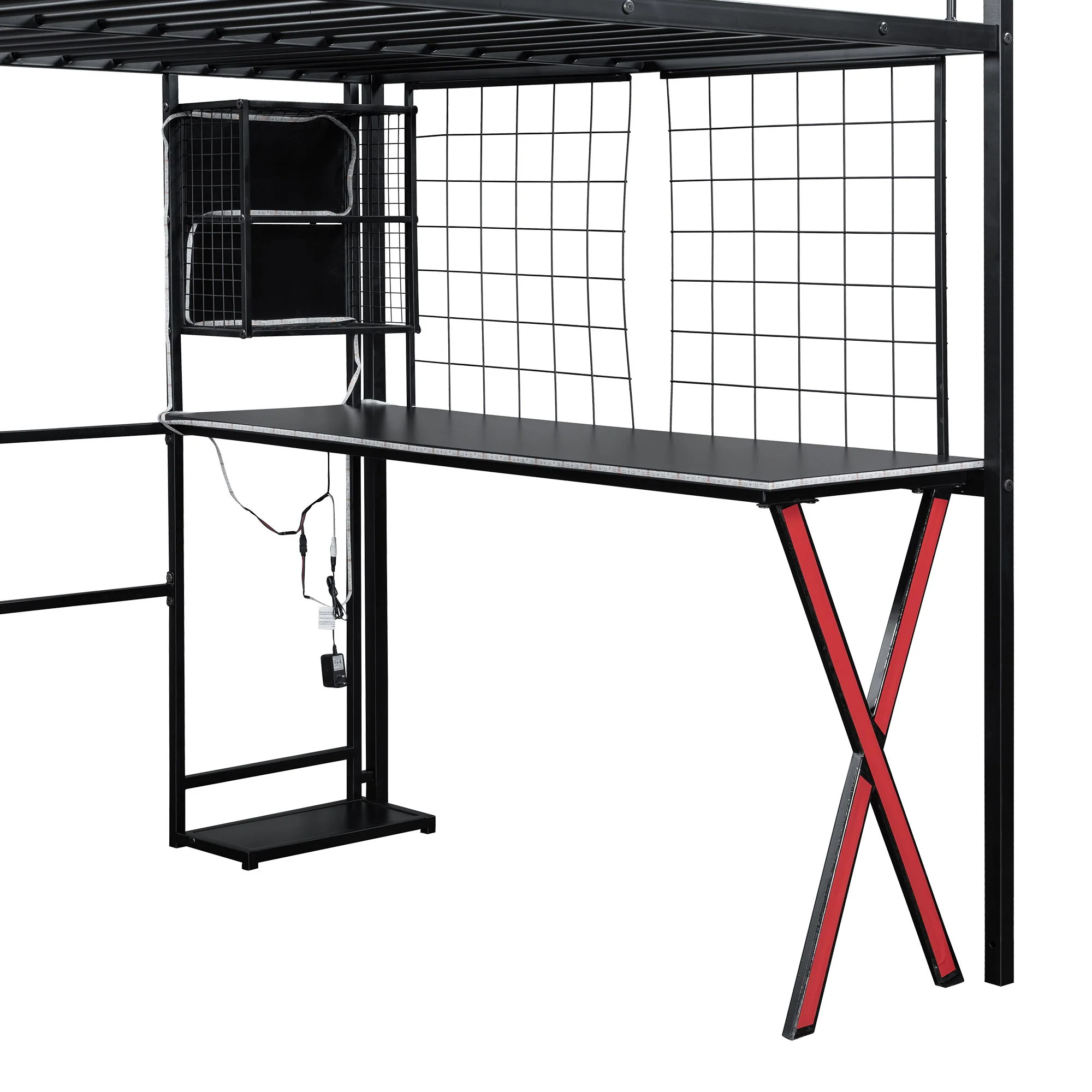 Loft Bed With Built In Work Station, Wardrobe, Storage Staircase And LED - Image 15