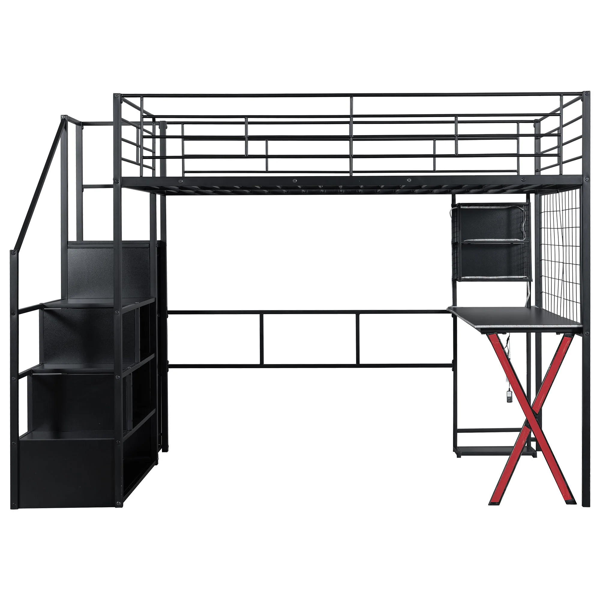 Loft Bed With Built In Work Station, Wardrobe, Storage Staircase And LED - Image 27