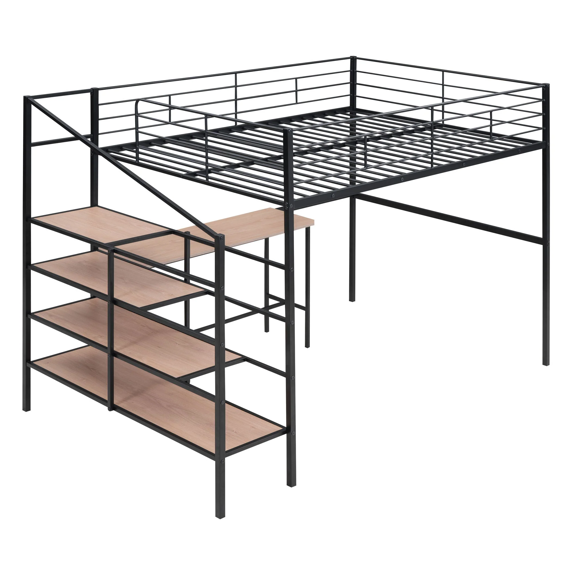 Loft Bed With Desk And Lateral Storage Ladder - Image 12