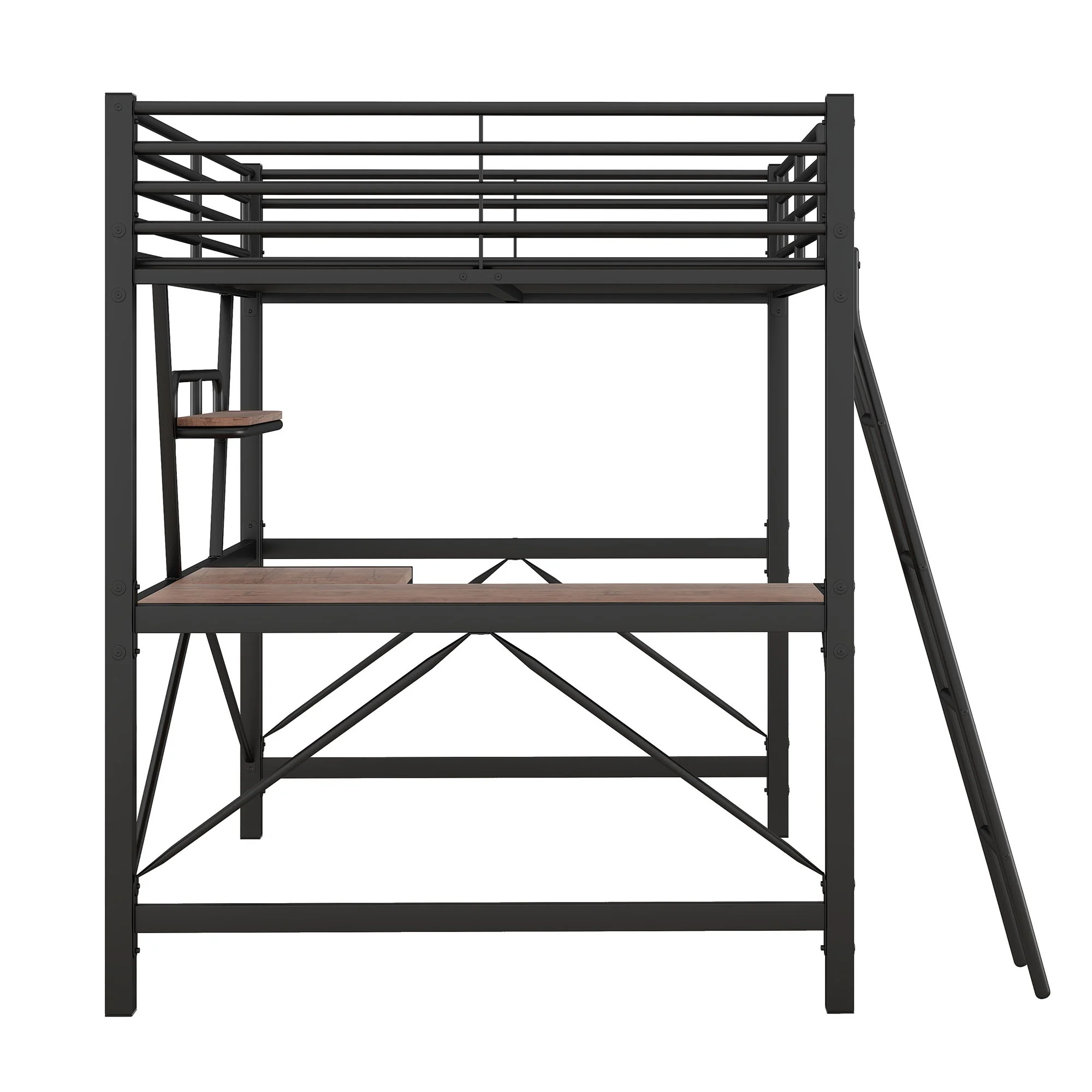 Loft Bed With Desk And Shelf, Modern Design - Image 3