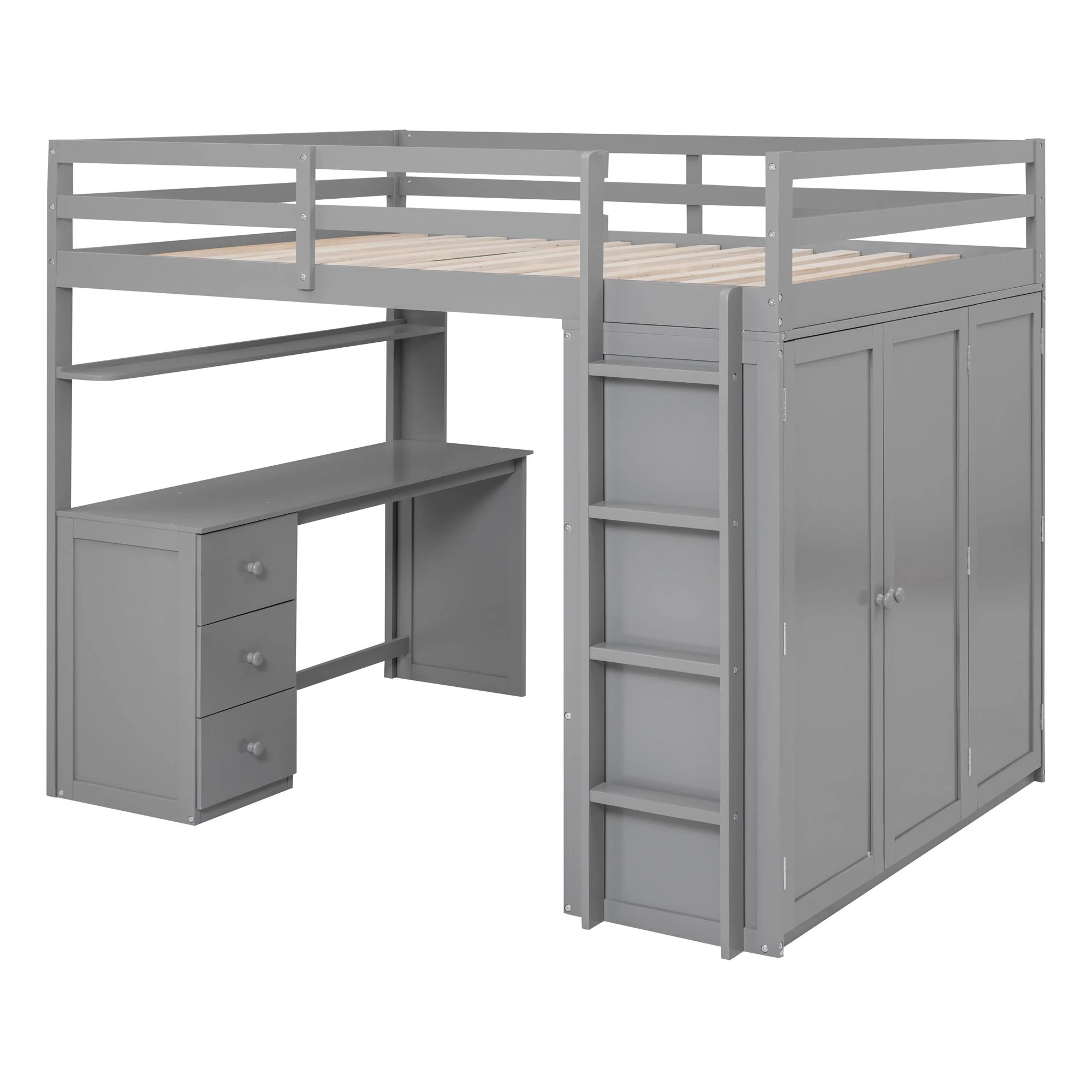 Loft Bed With Drawers, Desk, And Wardrobe - Image 22