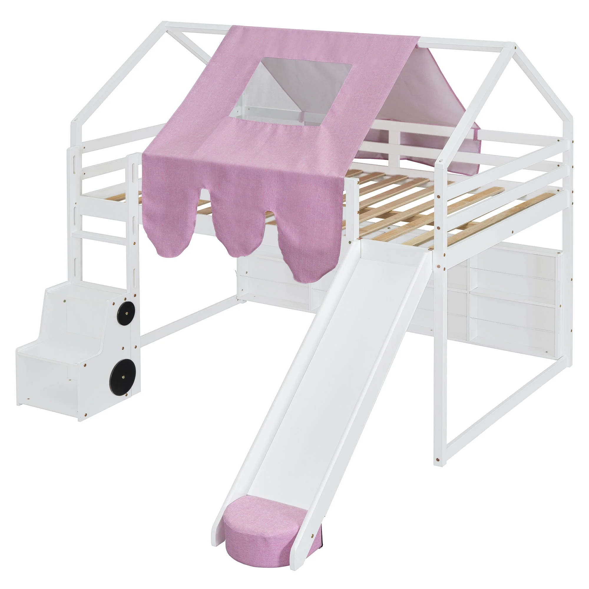 Loft Bed With House Shaped Frame And Tent - Image 19