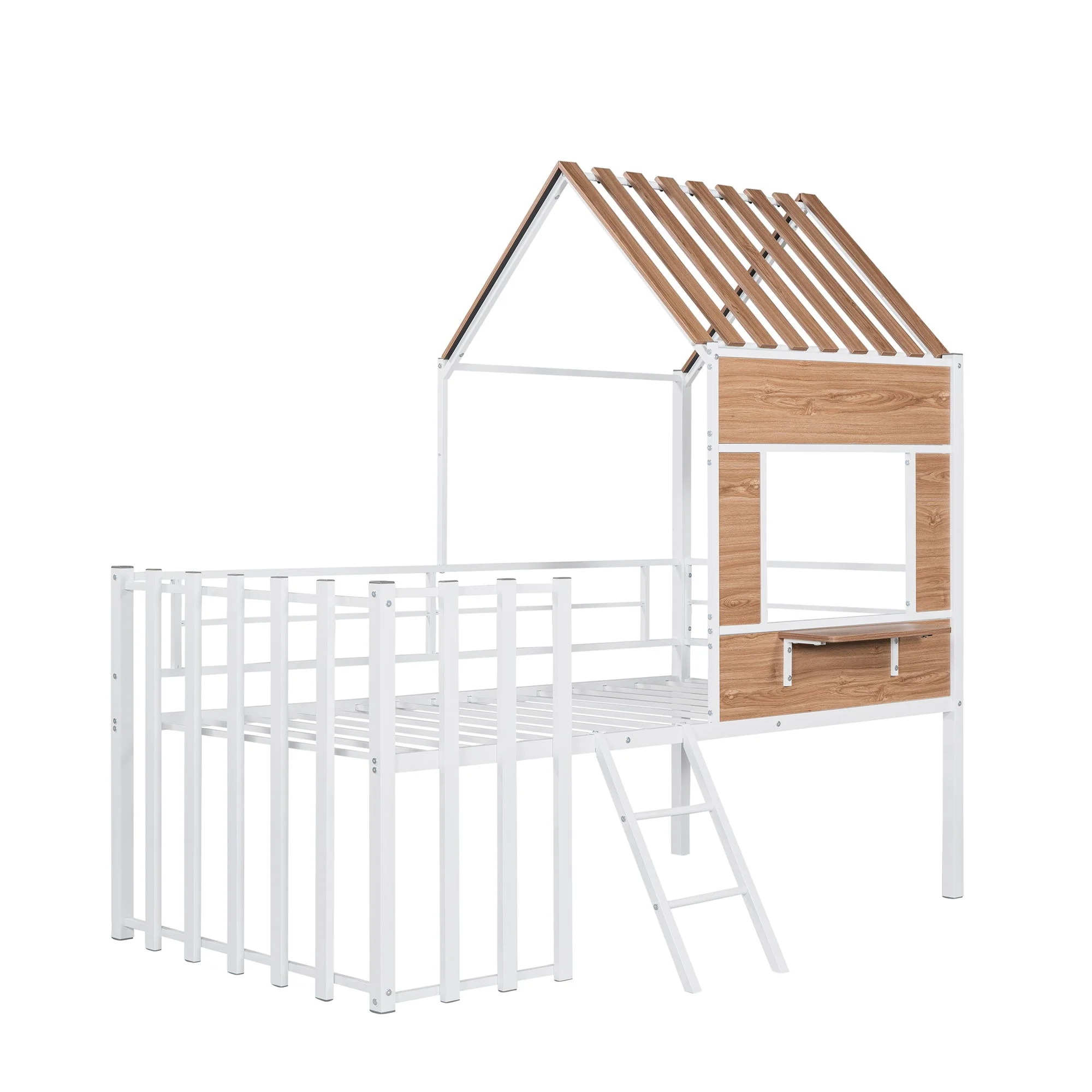 Loft Bed With Roof, Window, Guardrail, Ladder - Image 25