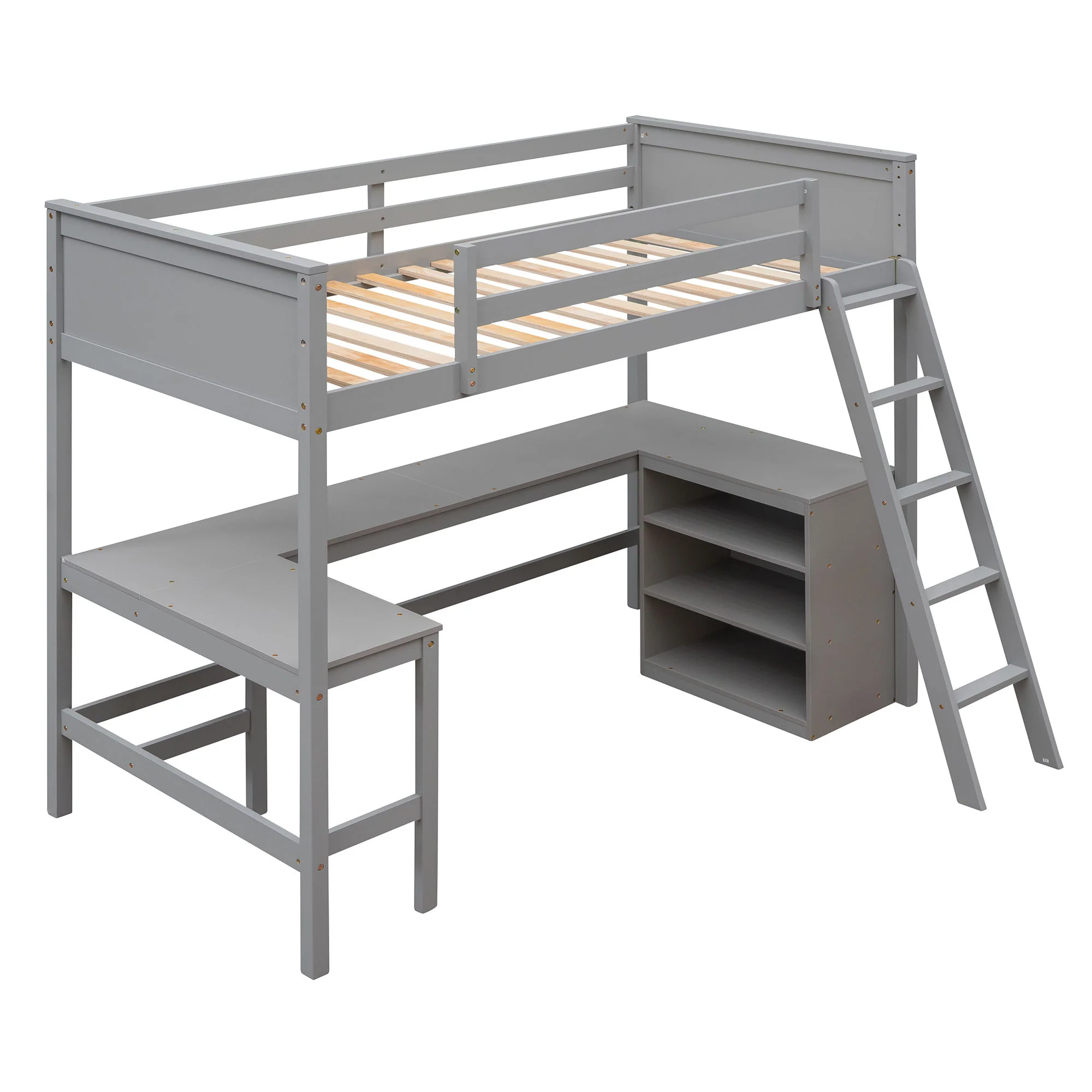 Loft Bed With Shelves With Desk - Image 10