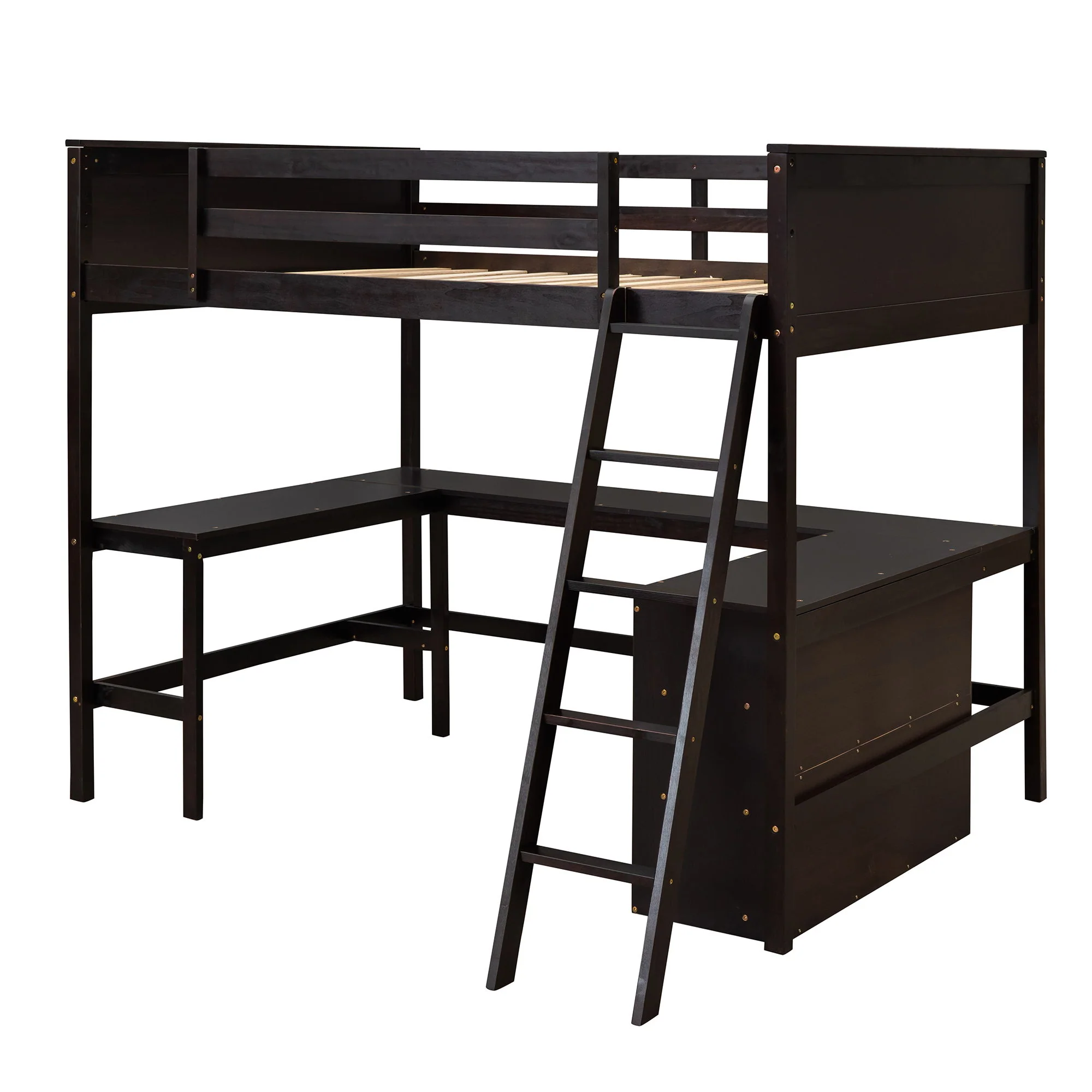Loft Bed With Shelves With Desk - Image 43