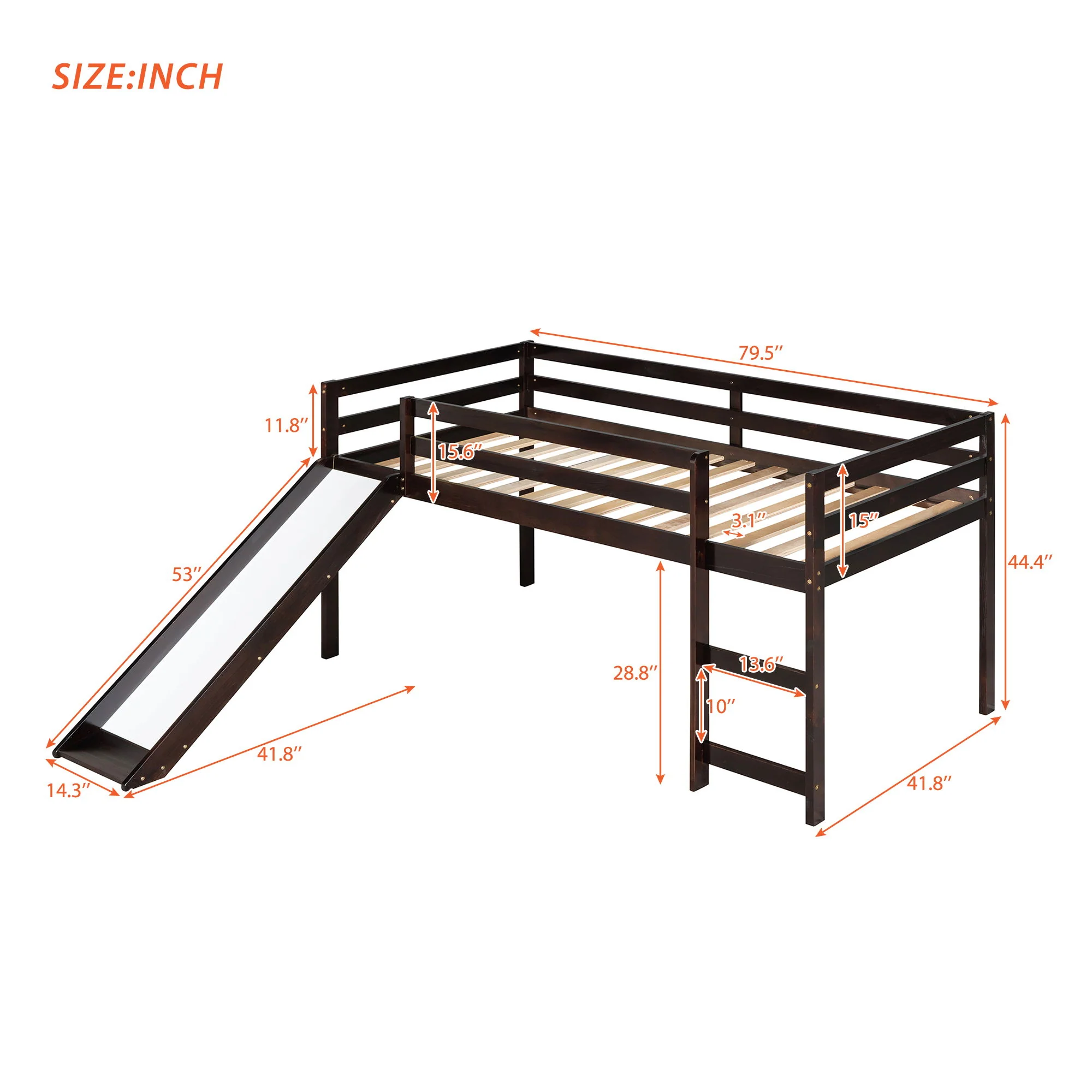 Loft Bed With Slide, Multifunctional Design - Image 9