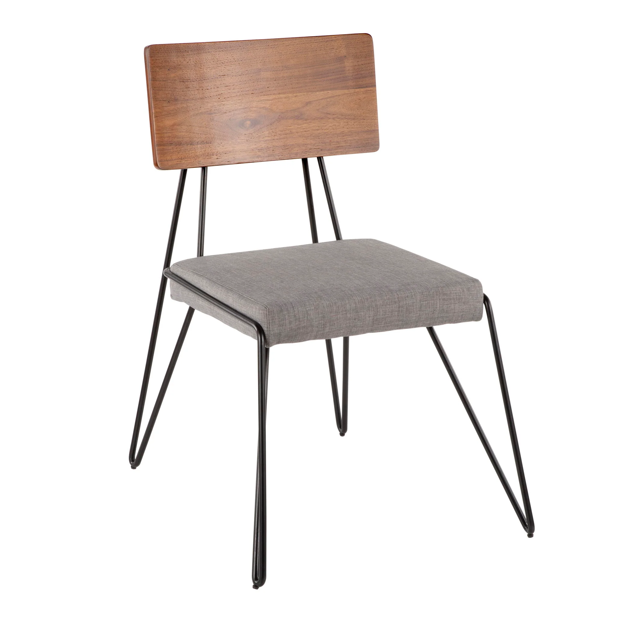 Loft - Mid-Century Modern Chair (Set of 2) - Black / Gray / Walnut - Image 5