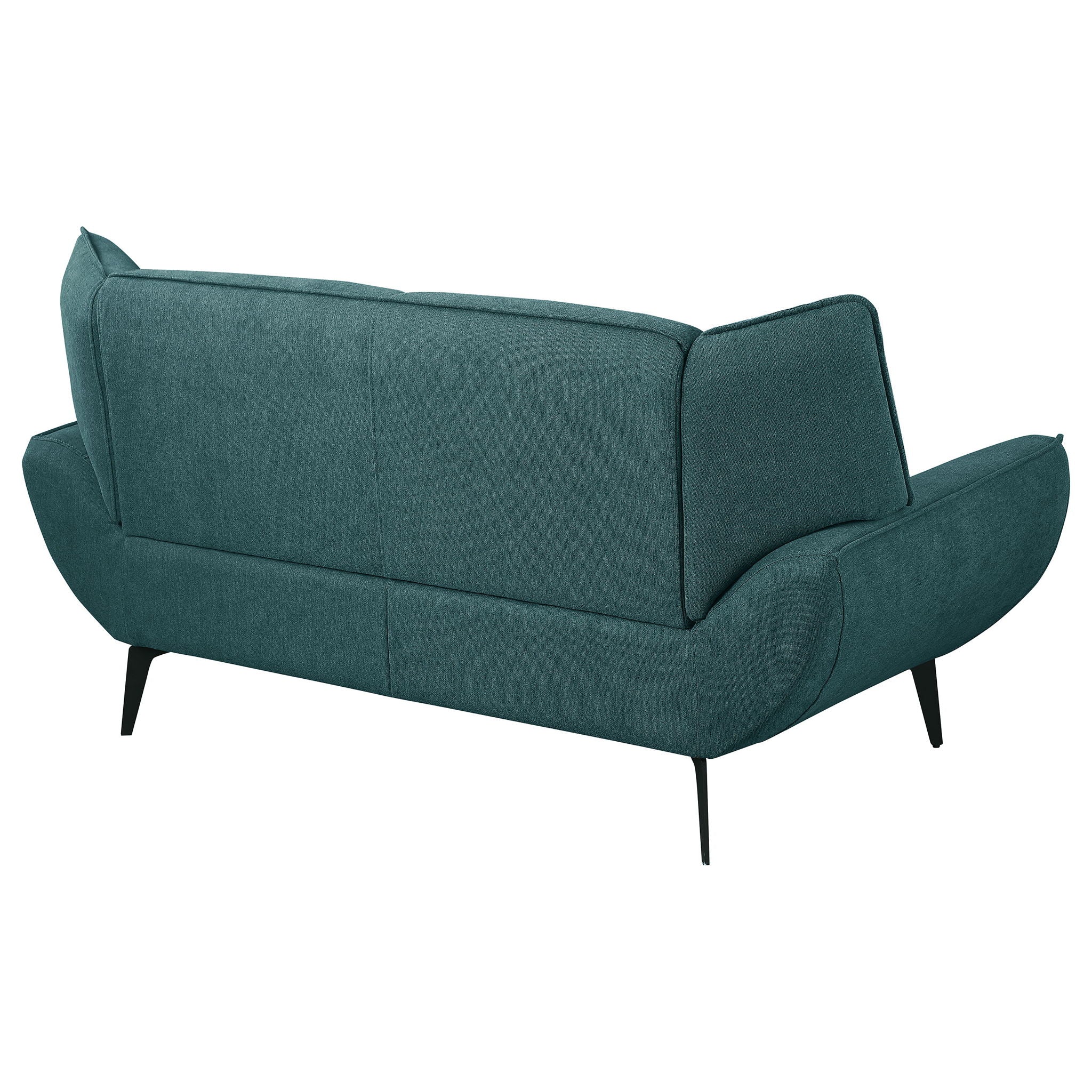 Logan - Flared Arm Loveseat Lounge Sofa - Teal Blue - Image 6