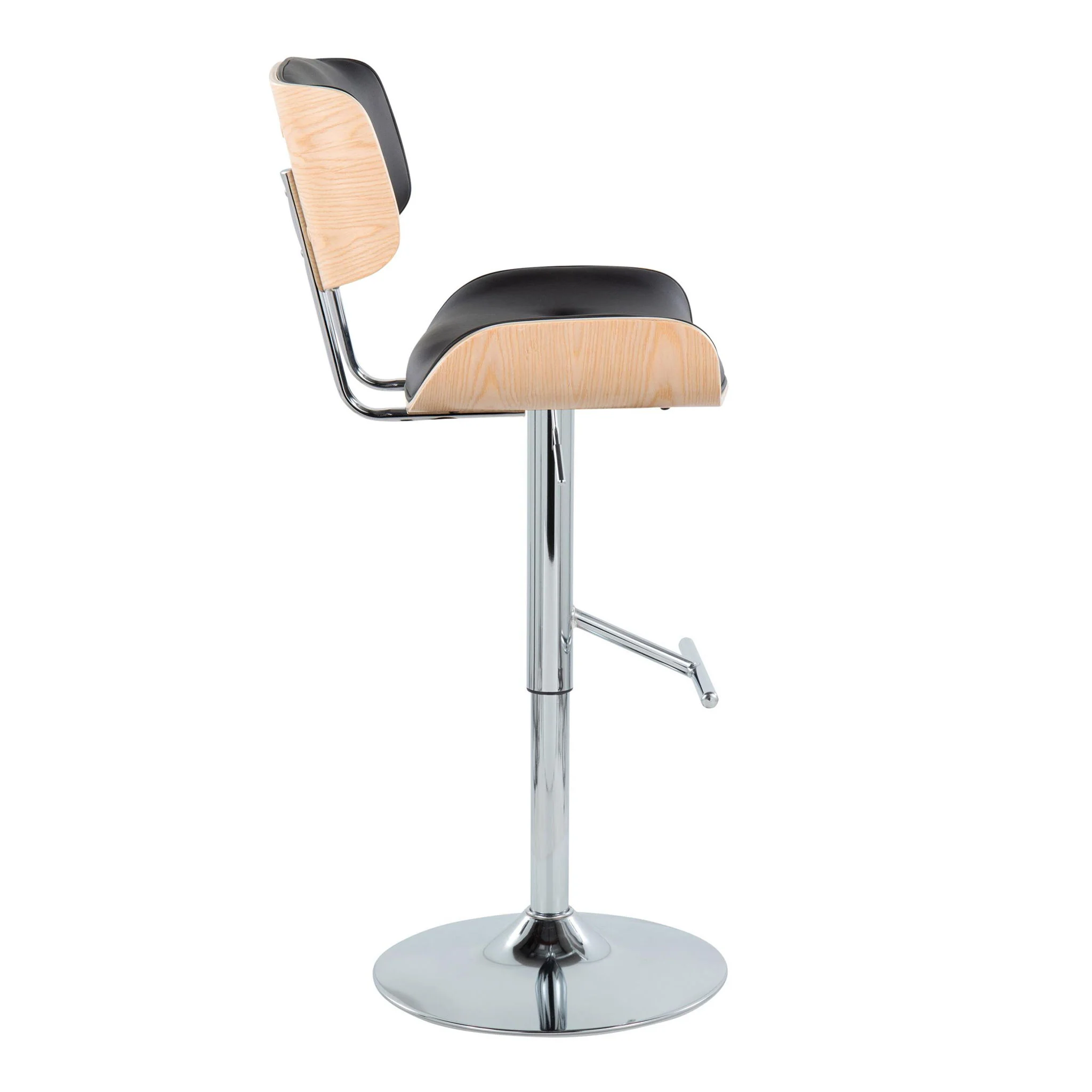 Lombardi - Contemporary Adjustable Barstool With Swivel With Straight T Footrest (Set of 2) - Image 11