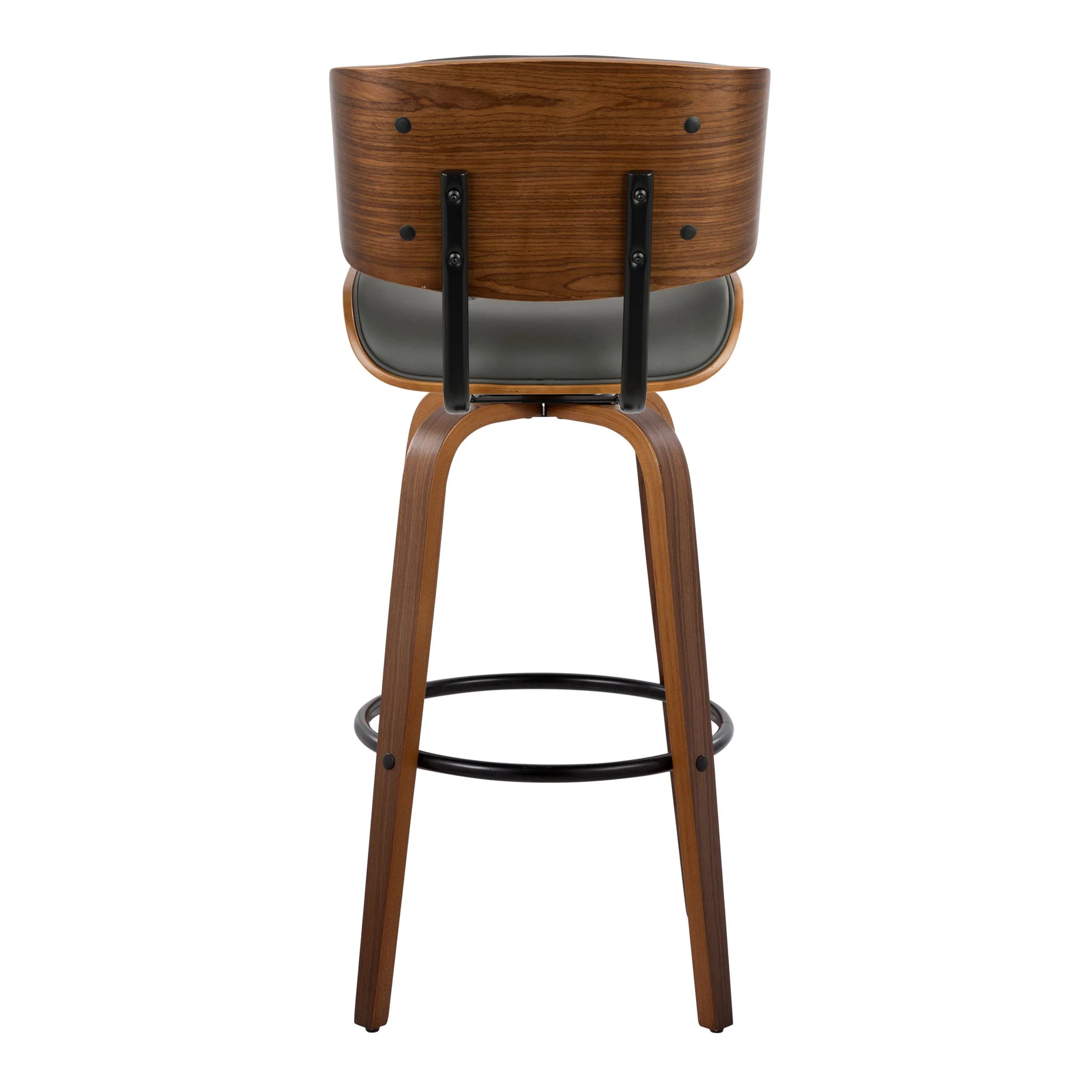 Lombardi - Mid-Century Modern Fixed Height Barstool With Swivel With Round Footrest (Set of 2) - Image 13