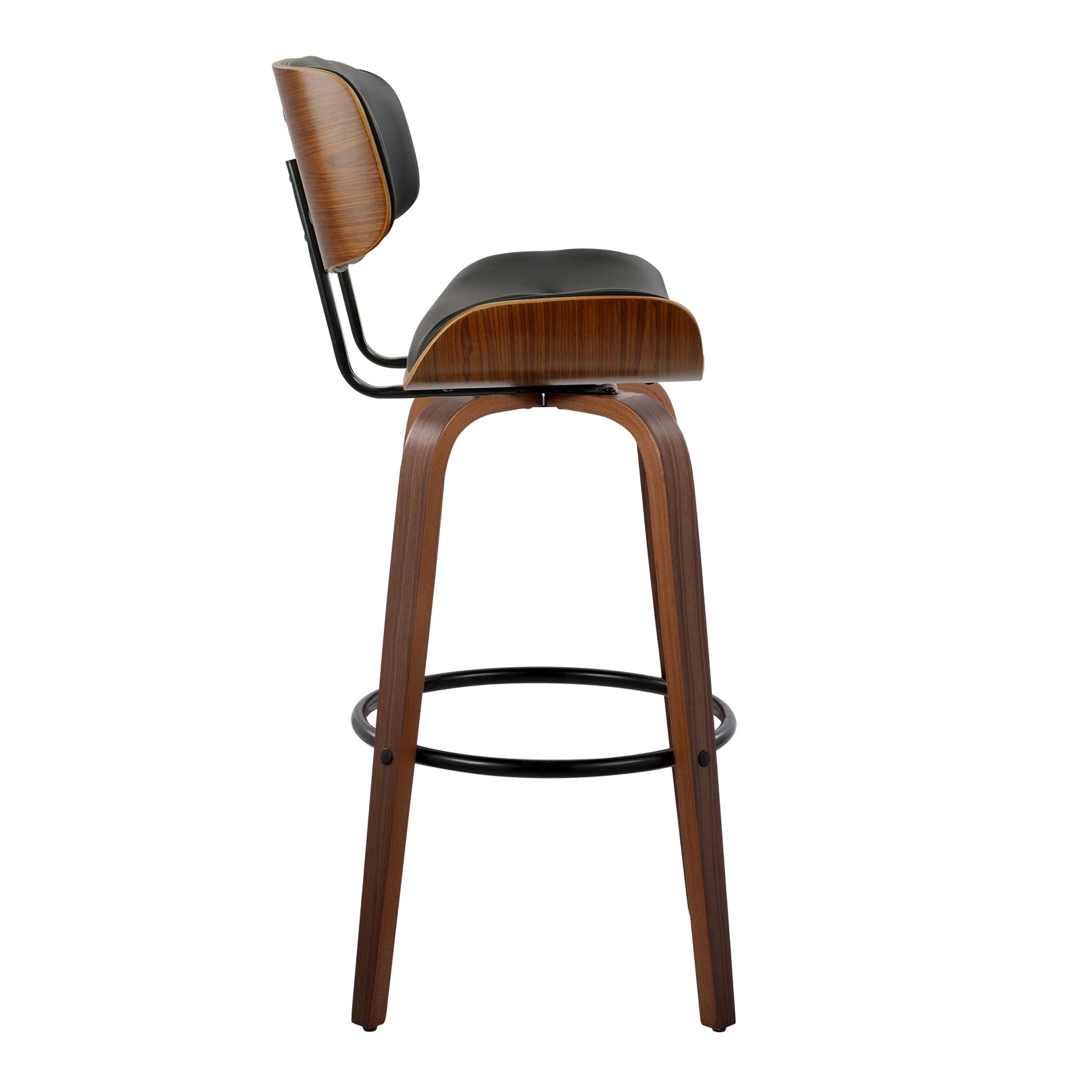 Lombardi - Mid-Century Modern Fixed Height Barstool With Swivel With Round Footrest (Set of 2) - Image 14