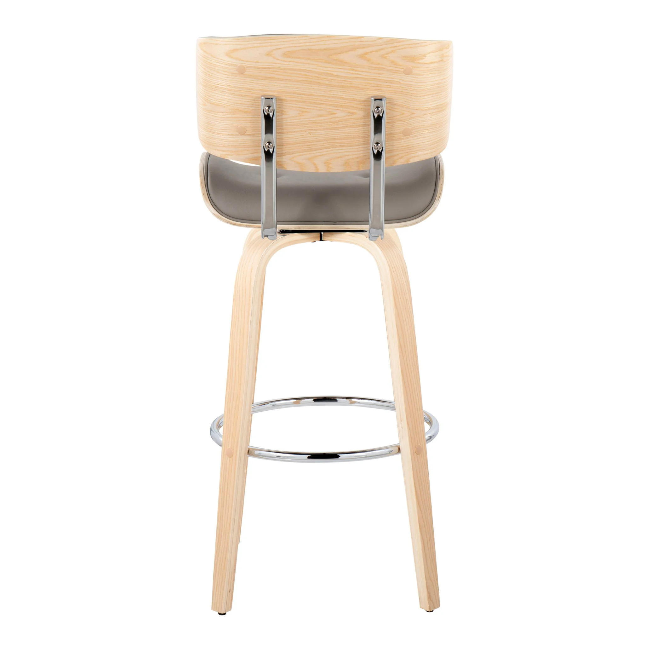 Lombardi - Mid Century Modern Fixed Height Barstool With Swivel With Round Footrest (Set of 2) - Image 13