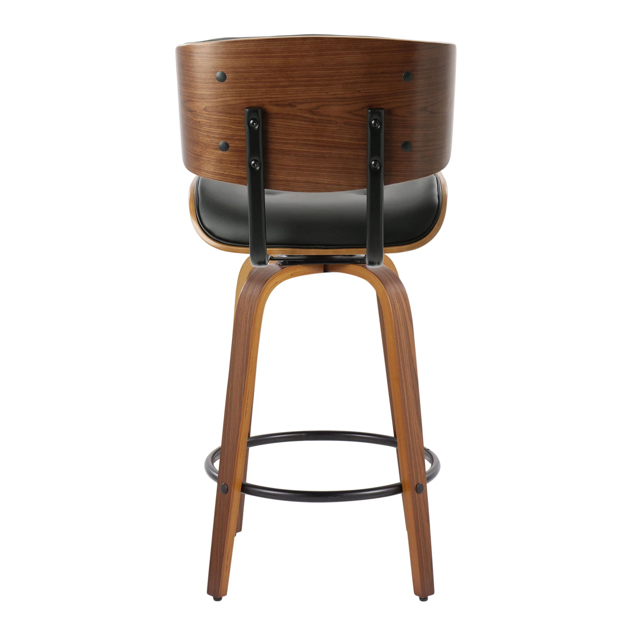 Lombardi - Mid-Century Modern Fixed Height Counter Stool With Swivel With Round Footrest (Set of 2) - Image 10