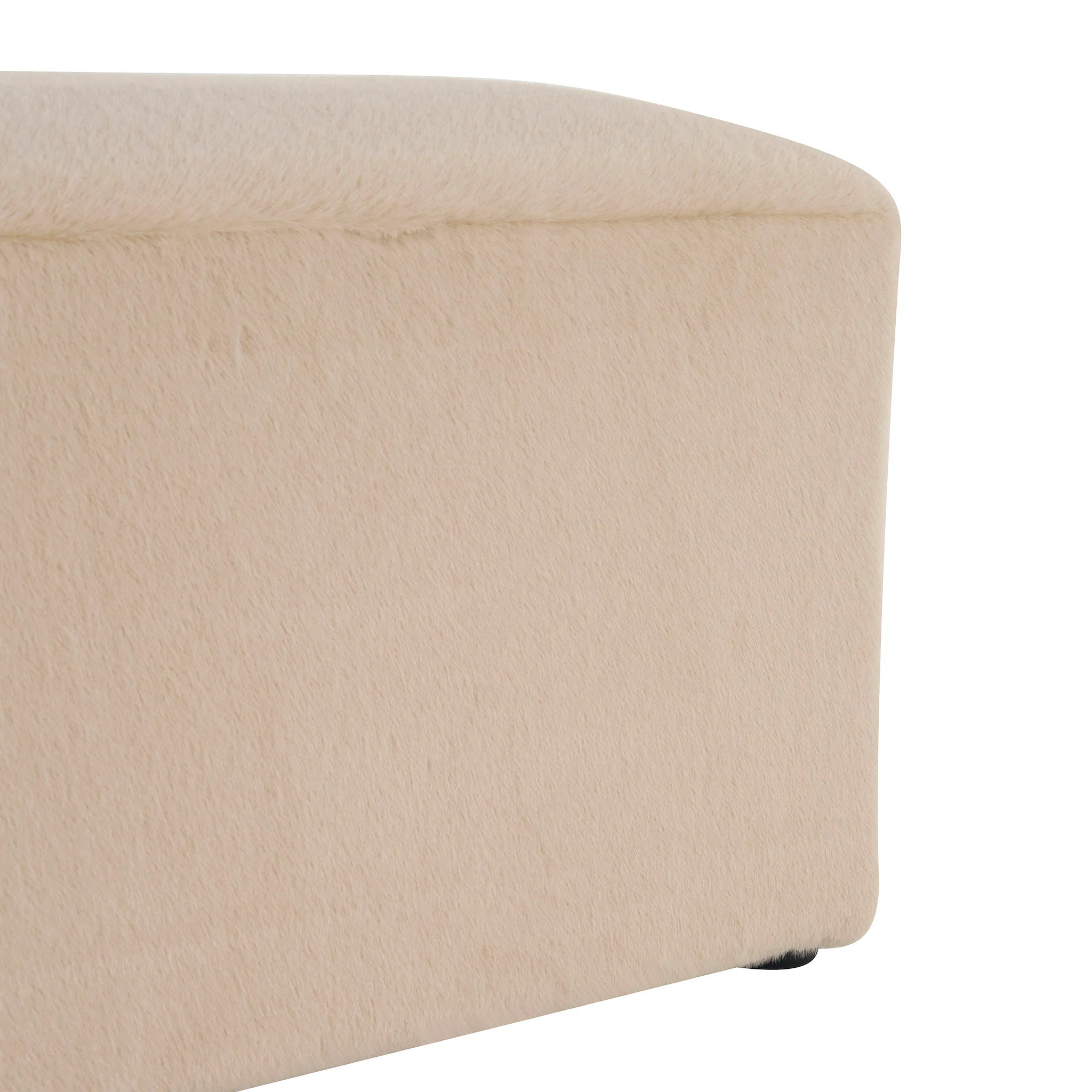 Long Plush Ottoman, Simple Footstool And Seat For Home Use - Almond - Image 7