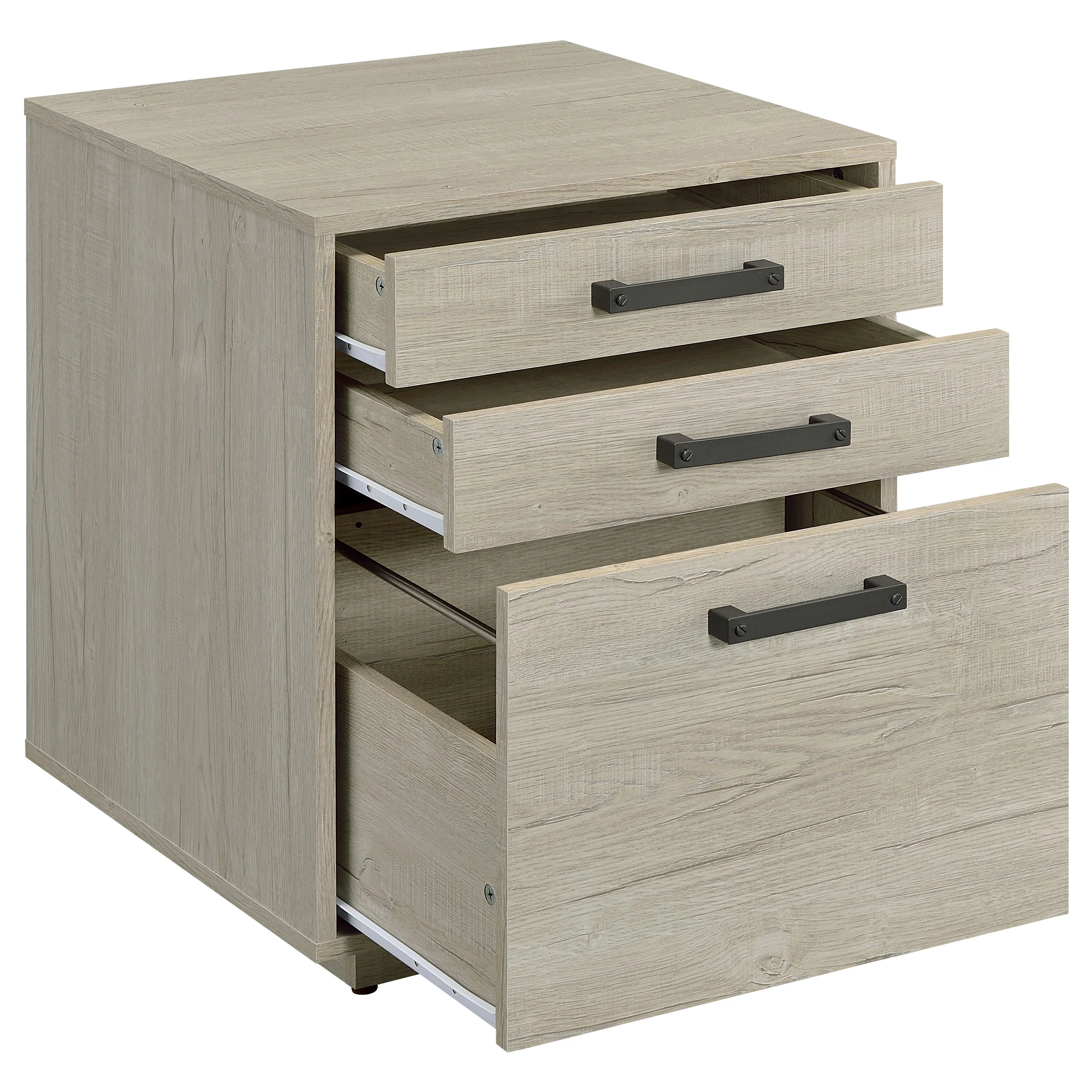 Loomis 3-Drawer Home Office File Cabinet, Whitewashed Grey - Image 4