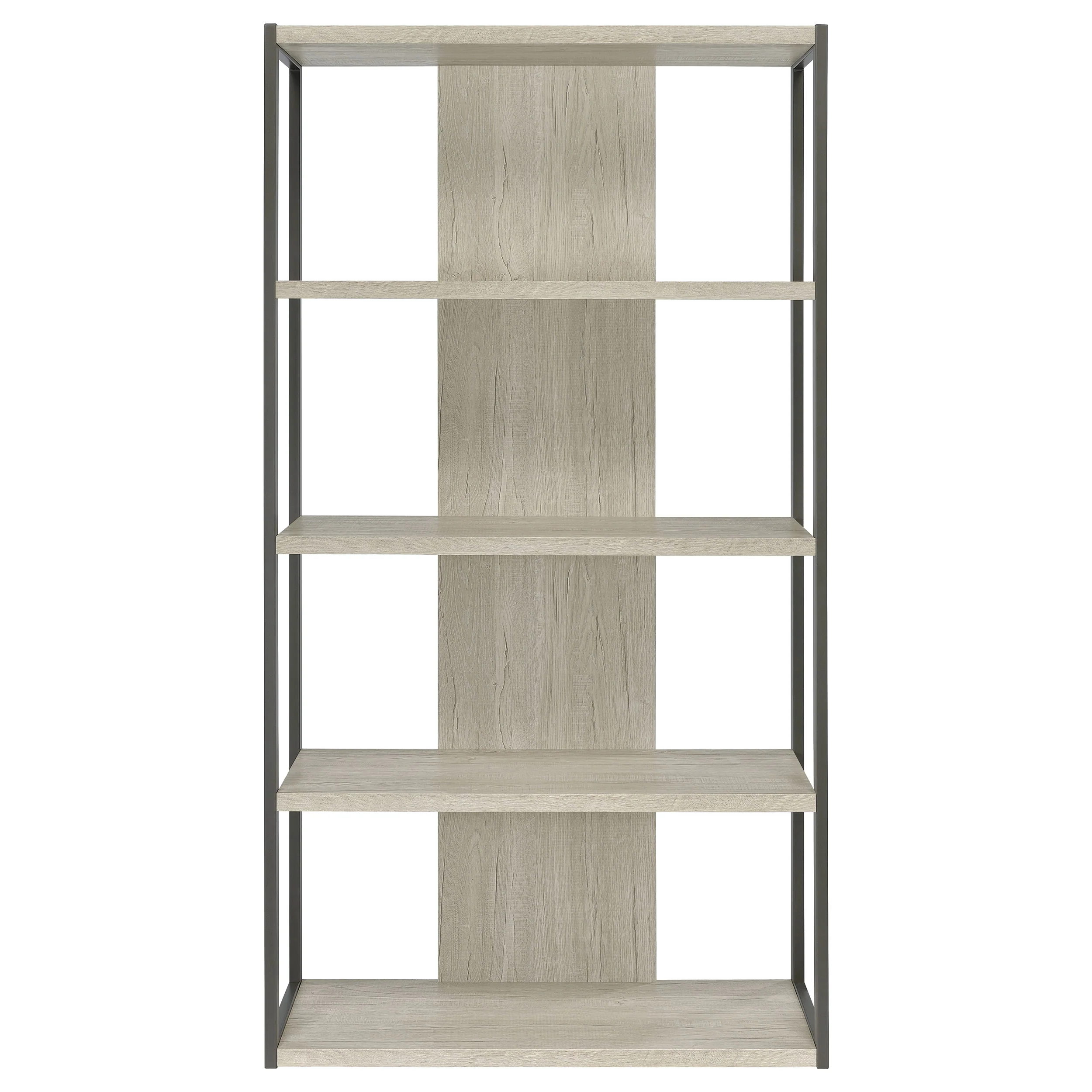 Loomis 72-Inch 4-Shelf Bookshelf, Whitewashed Grey - Image 3