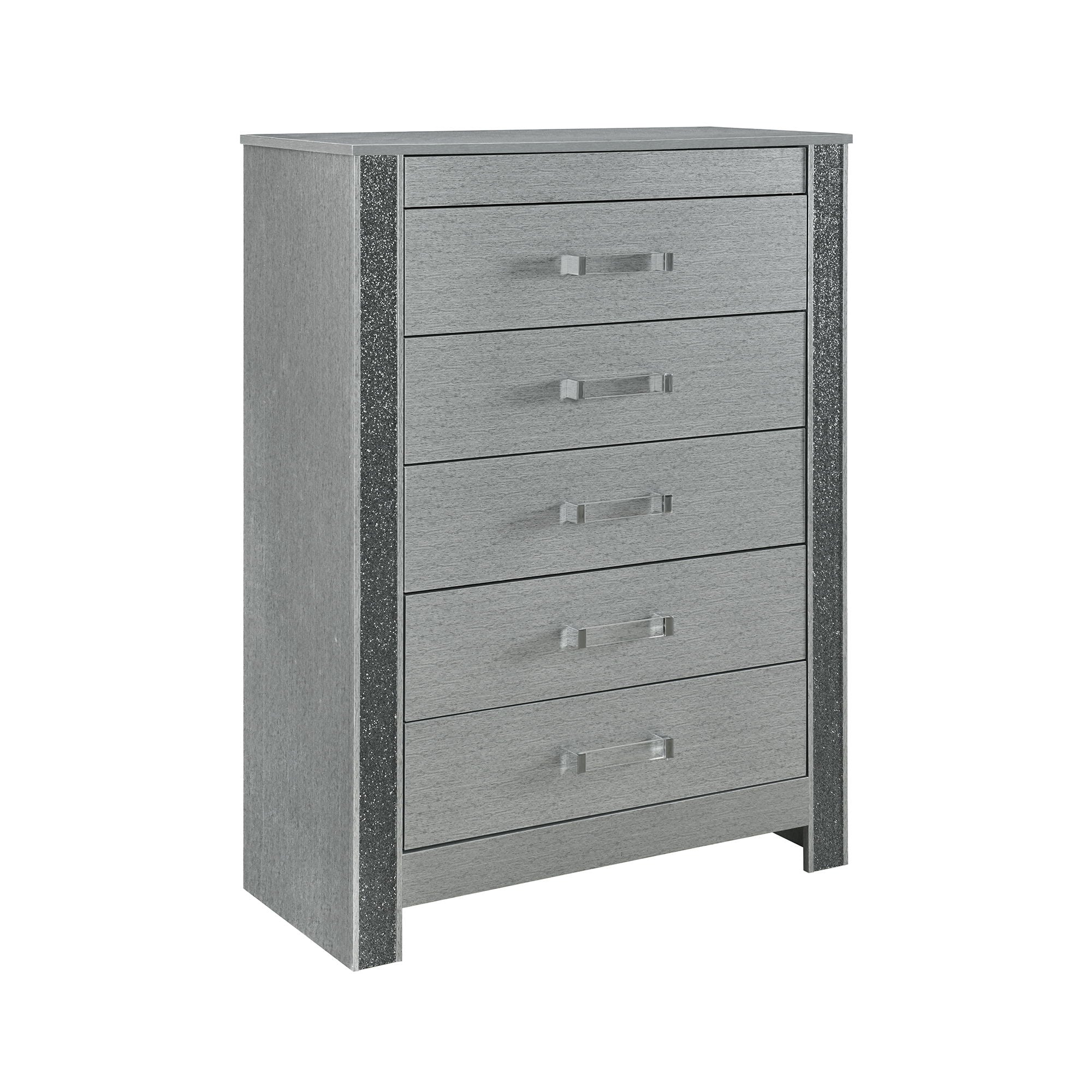 Lorenzo - 5 Piece Bedroom Set With Glittered Detailing - Image 7