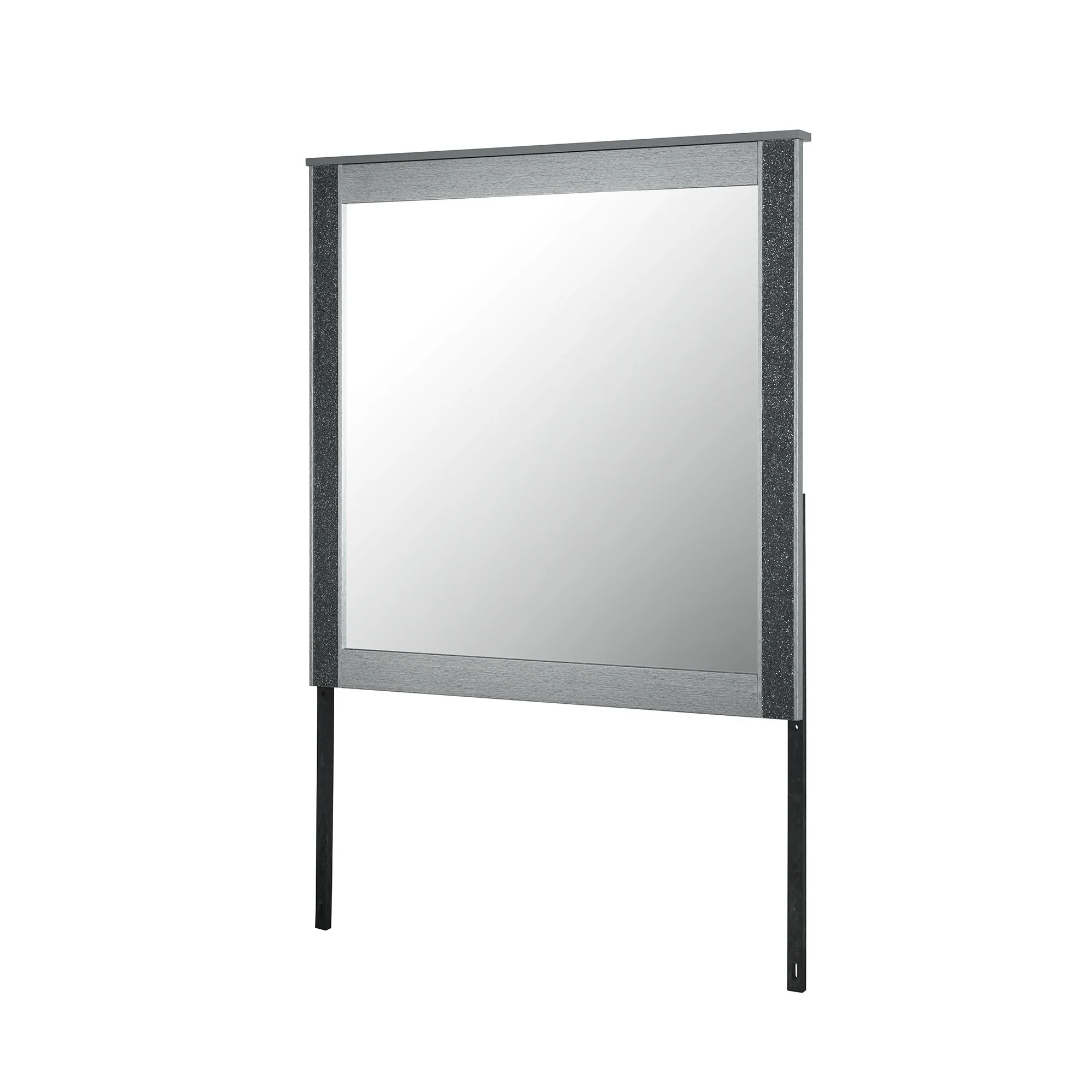 Lorenzo - Large Scale Mirror With Sleek Frame And Glittered Detailing - Silver - Image 3