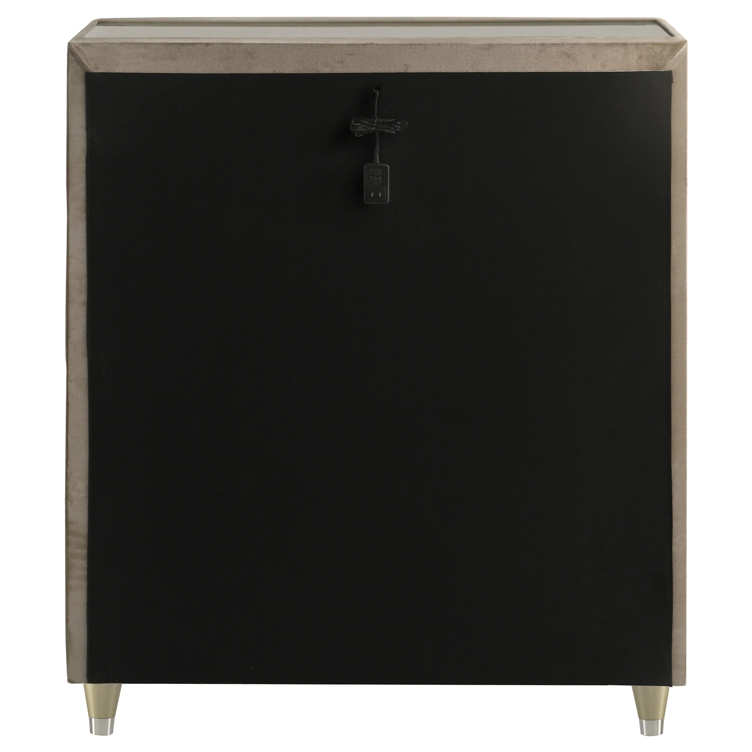 Lorient 5-Drawer LED Chest, Ivory and Camel Velvet - Image 10